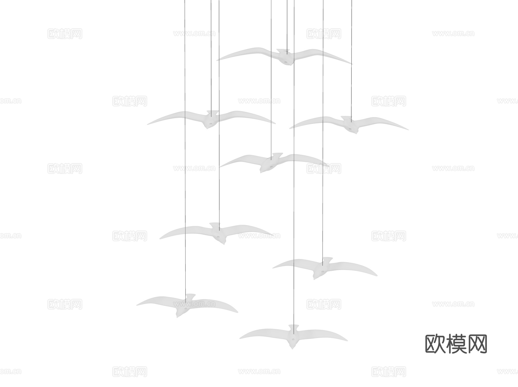 现代吊灯su模型下载