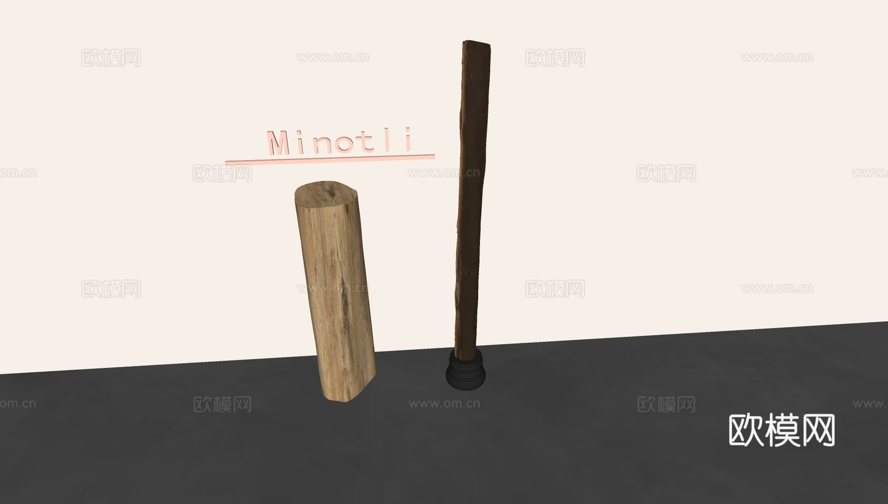 罗马柱 柱头  木头中式柱子su模型