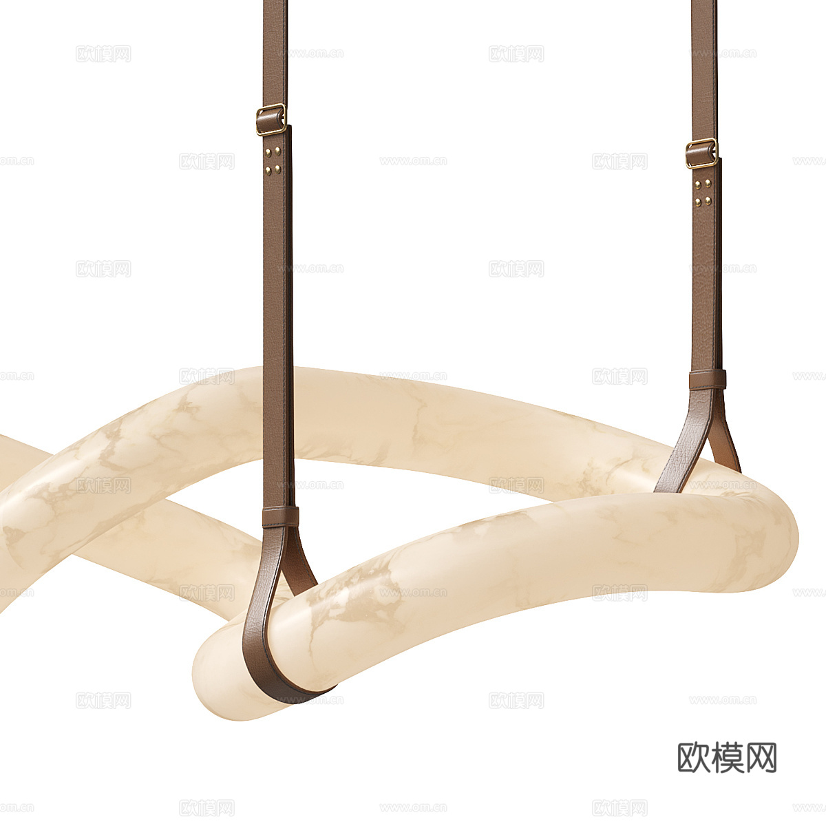 现代意式轻奢透光石装饰吊灯3d模型