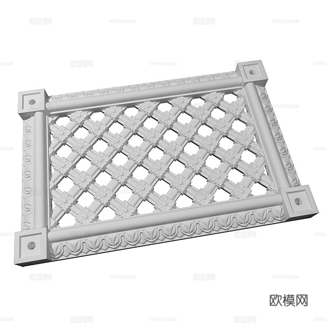 现代雕花 雕花3d模型