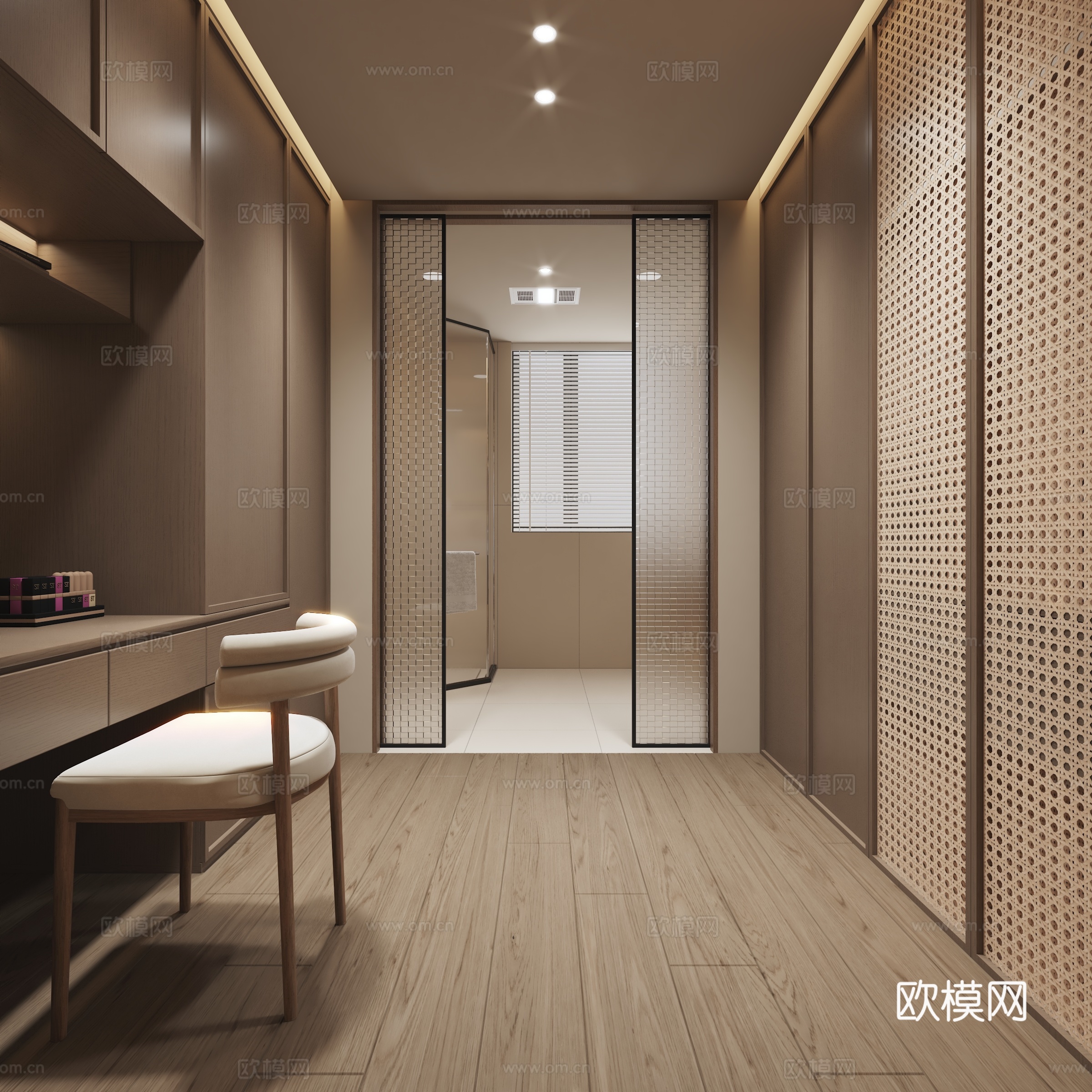 新中式宋氏卧室衣帽间3d模型