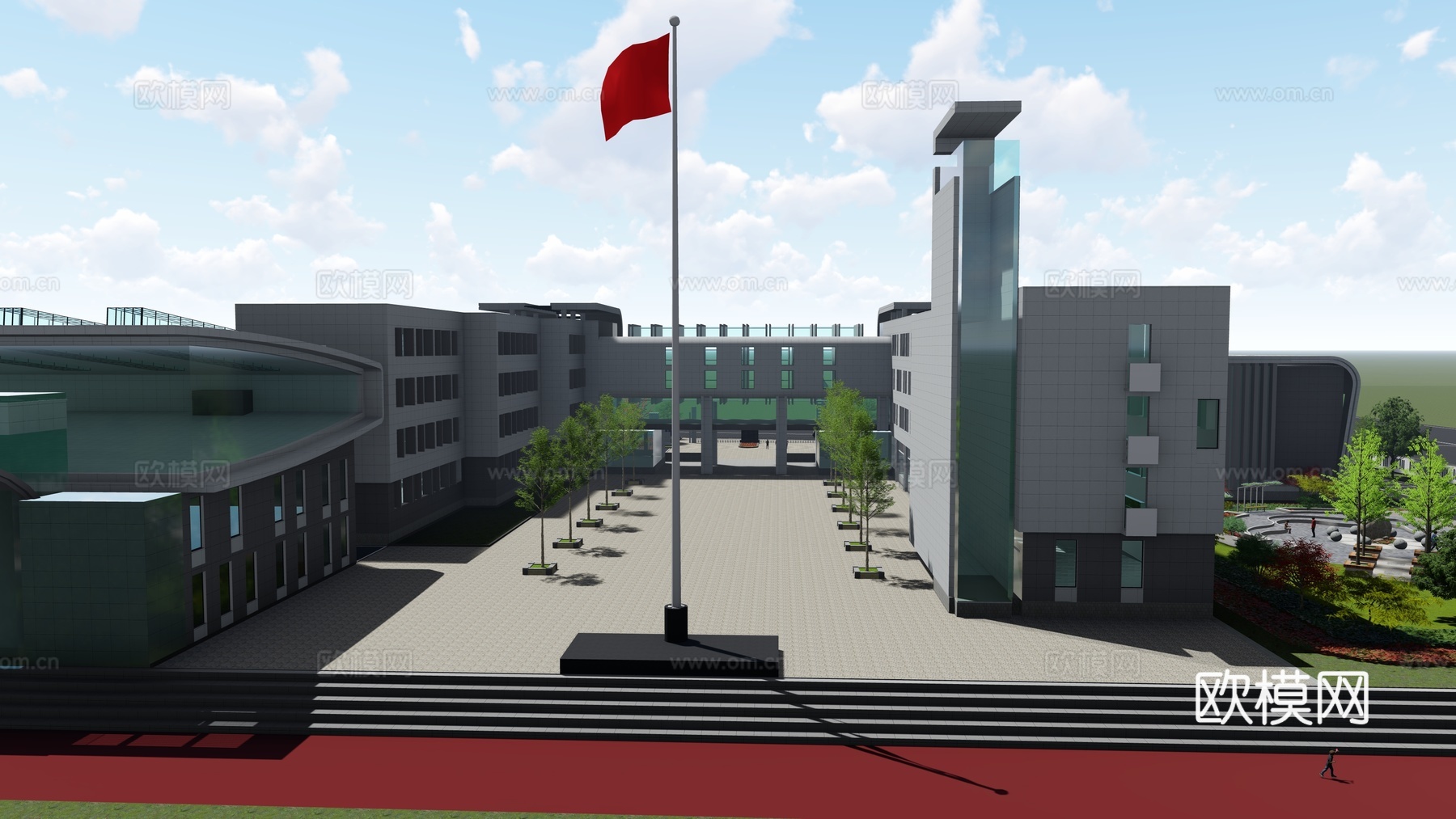 学校外观su模型下载