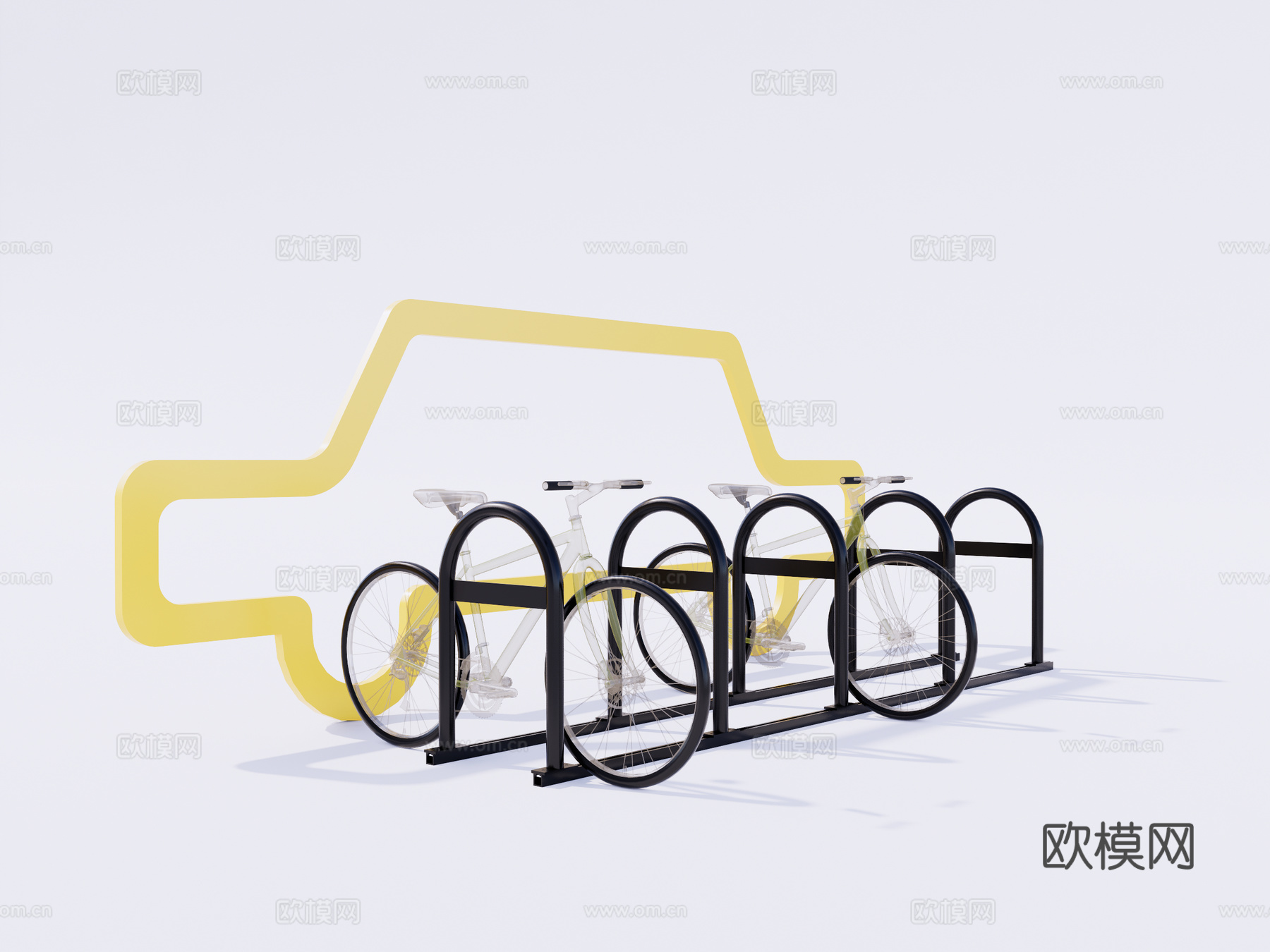 现代自行车架su模型下载