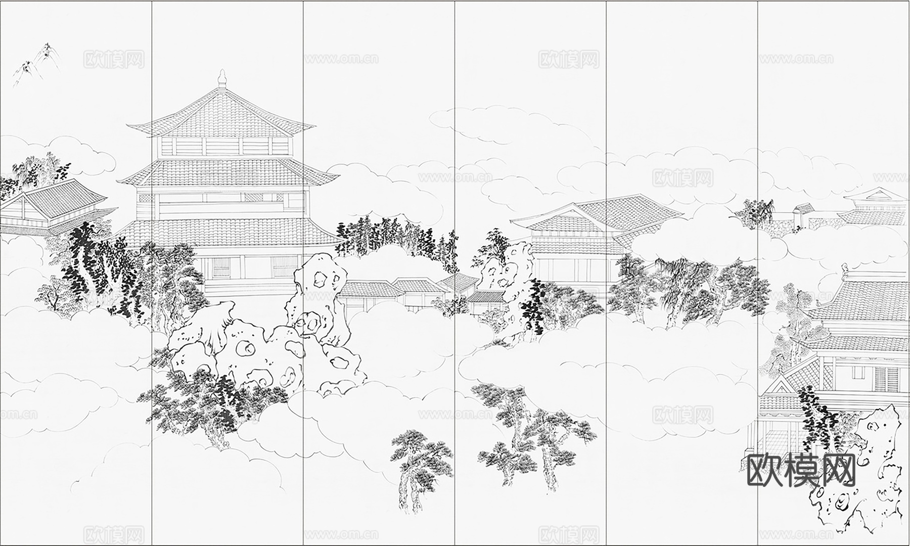 新中式中式壁纸  壁布 墙布