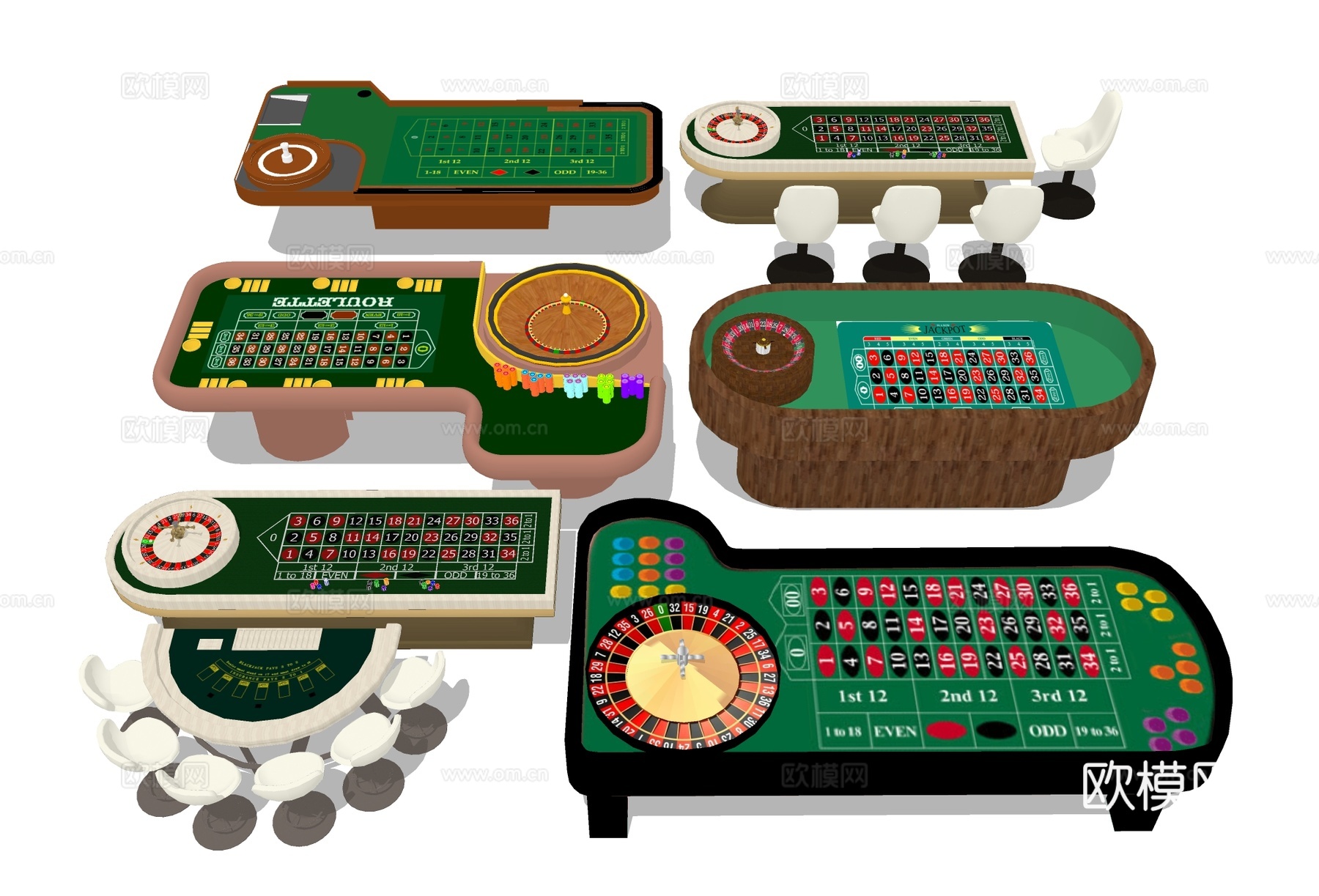 轮盘赌桌 棋牌赌坊su模型下载