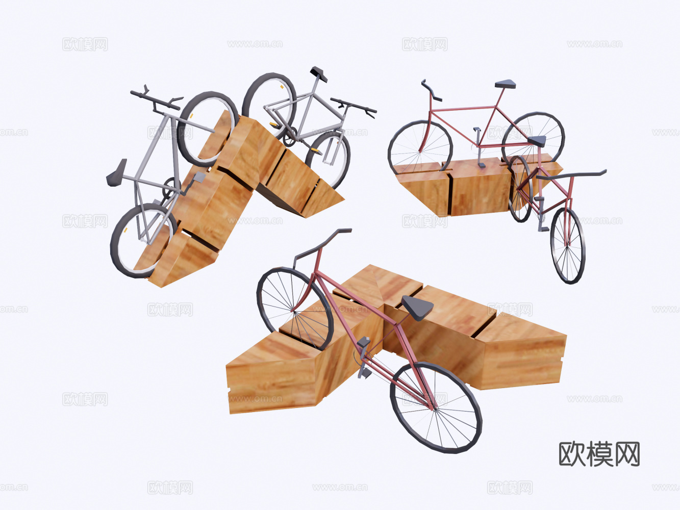 现代自行车架su模型下载