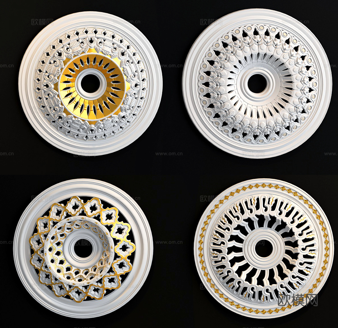 欧式花盘雕花石膏线3d模型