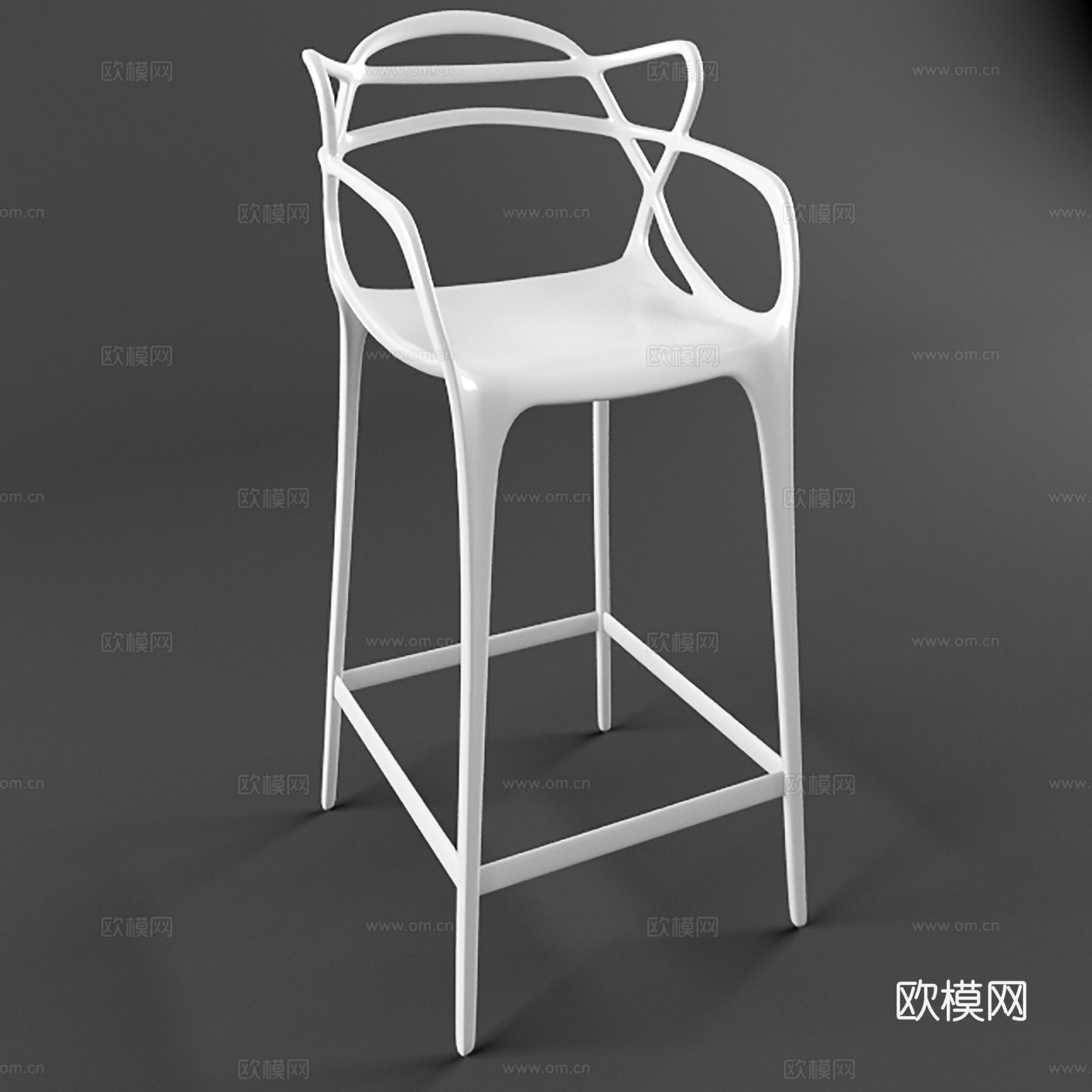 现代吧椅 异形吧椅 咖啡厅餐厅吧椅3d模型