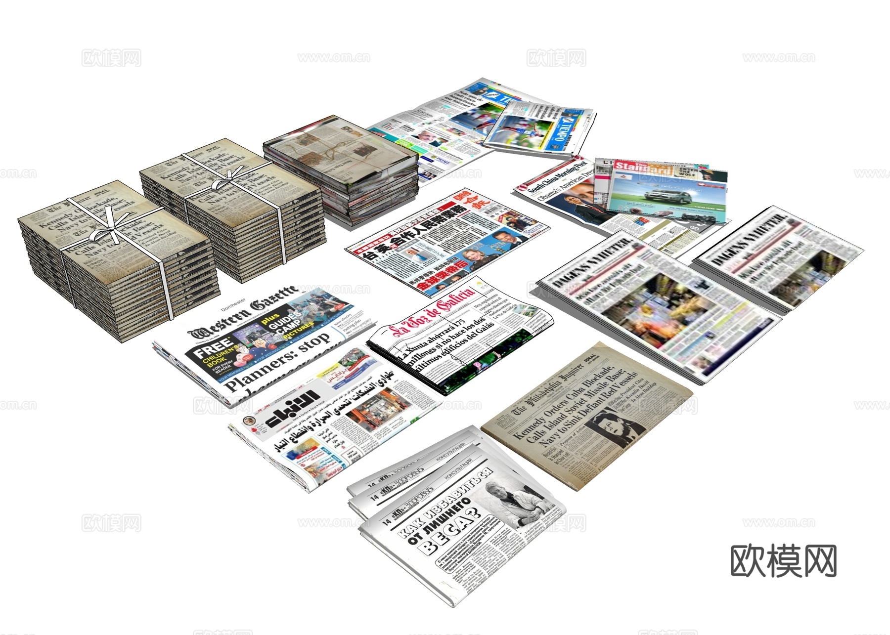 报纸 报刊 书籍su模型下载