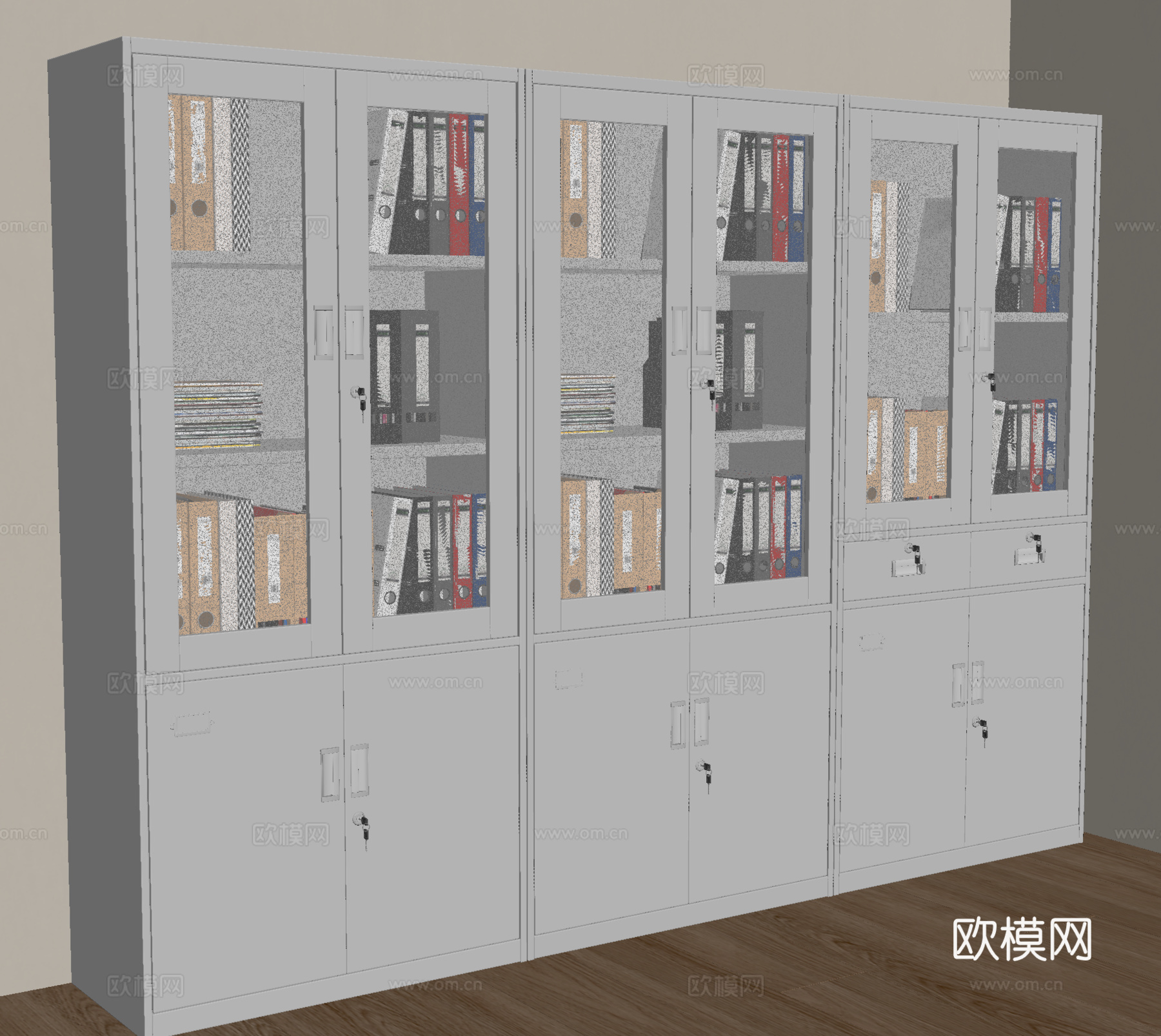 办公柜 铁皮柜 资料柜 档案柜 文件柜su模型