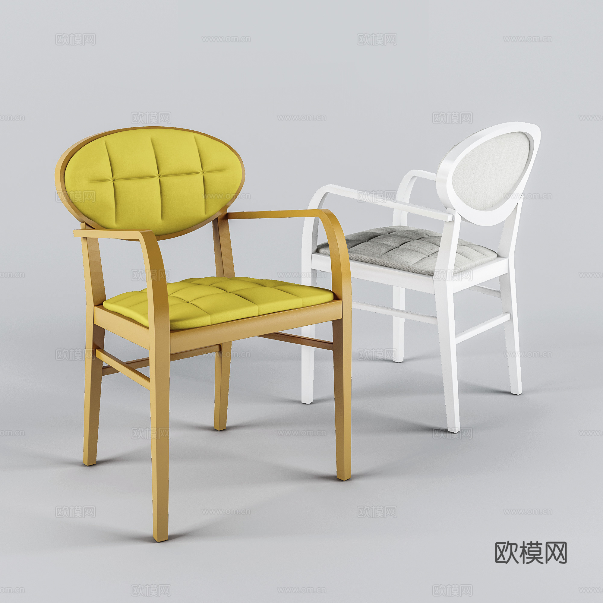 现代休闲椅 木椅 书椅 单椅3d模型