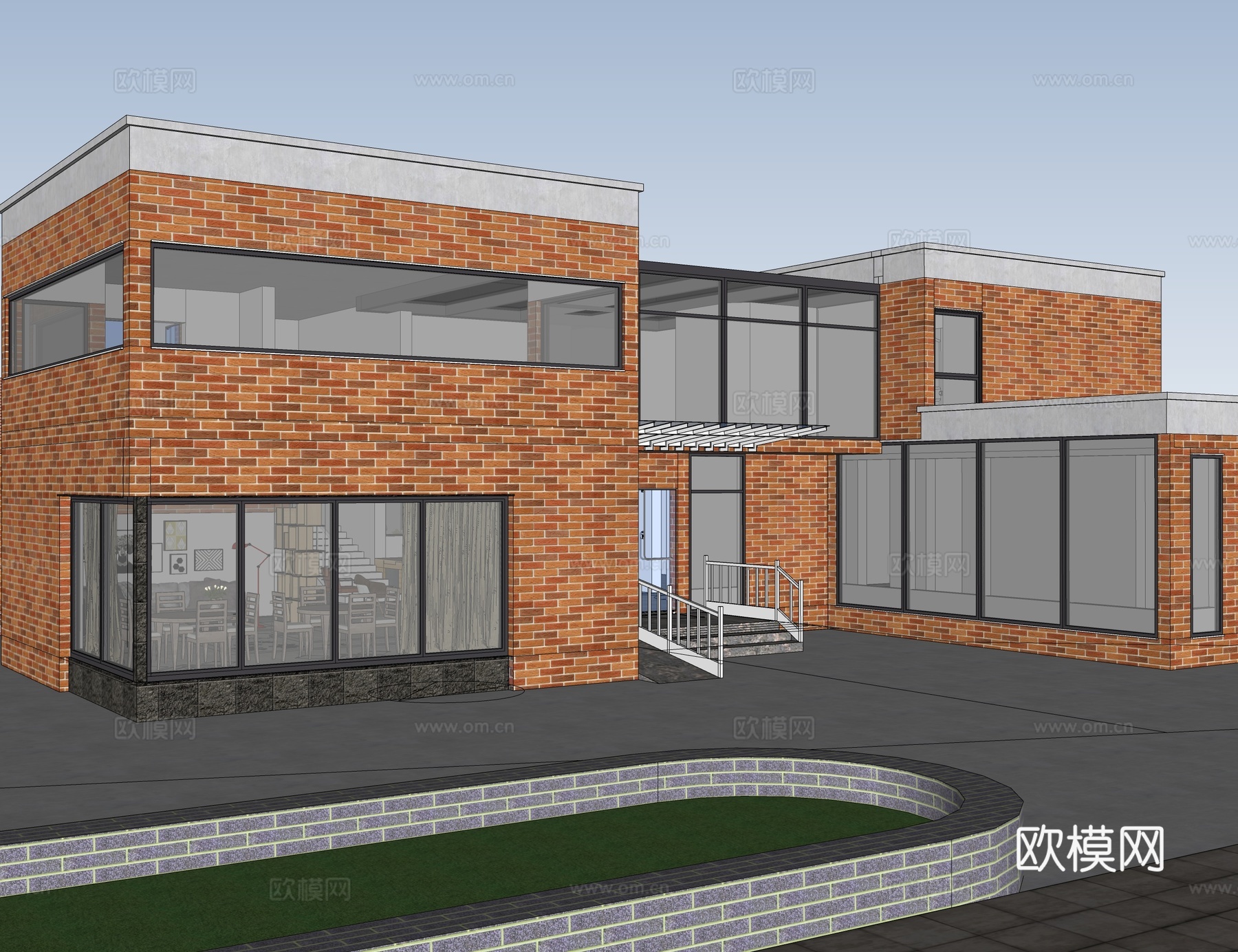 现代养老院建筑su模型