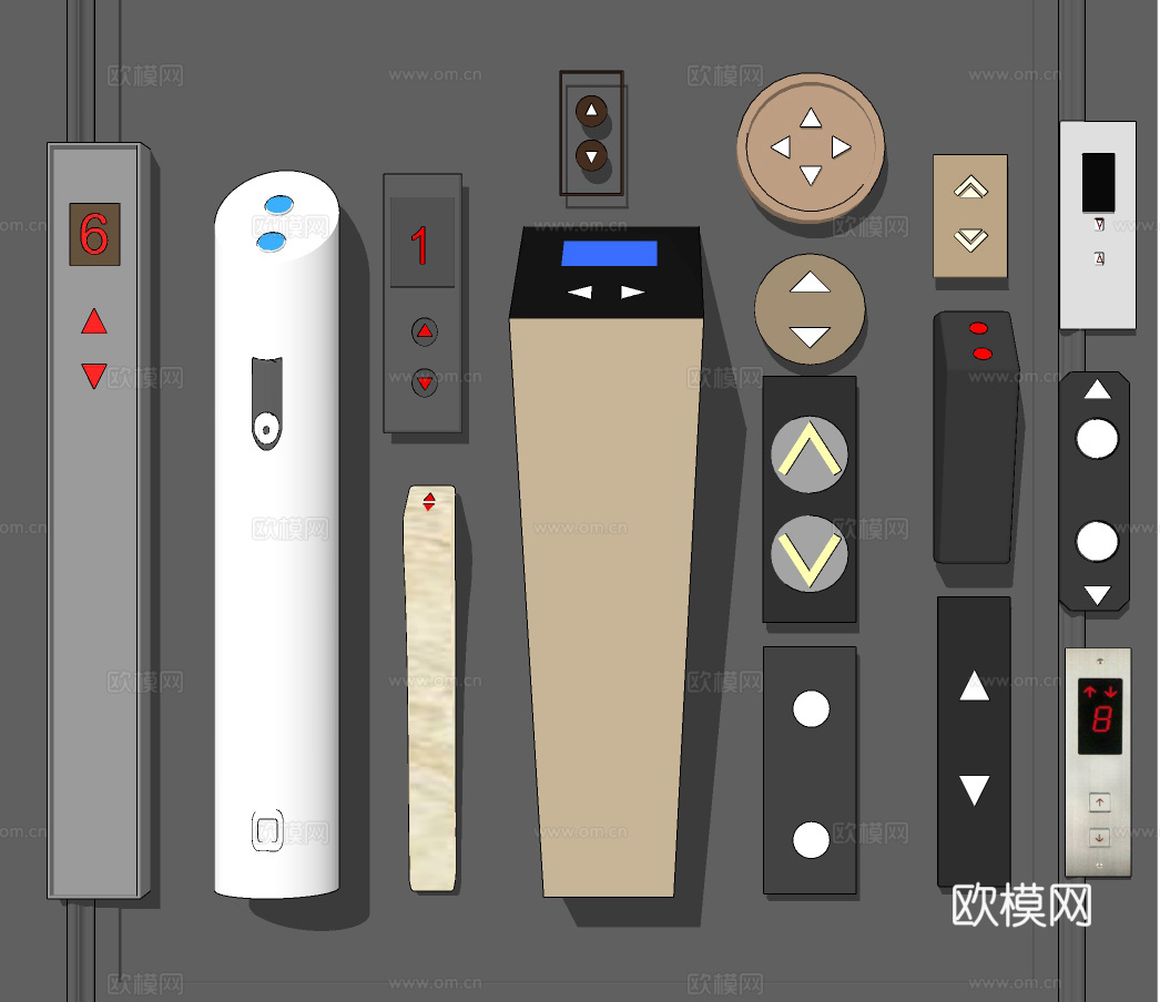 现代电梯开关su模型下载