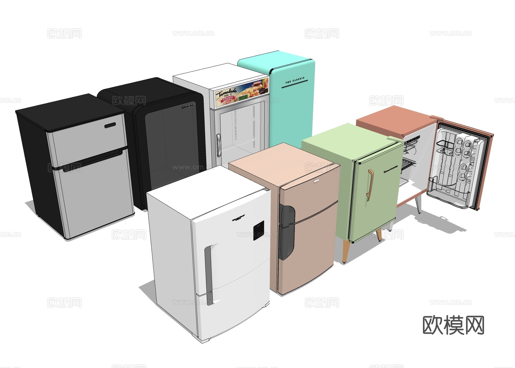 家用电冰箱 迷你小冰箱su模型下载