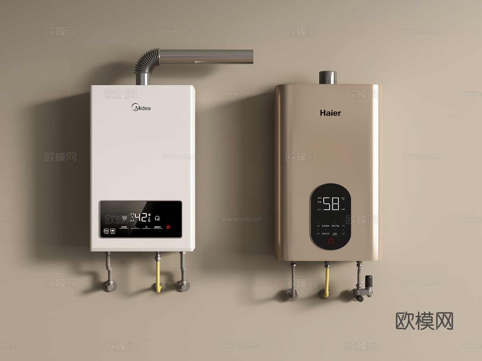 现代热水器su模型