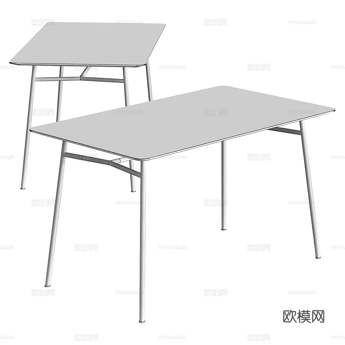 现代意式极简书桌3d模型