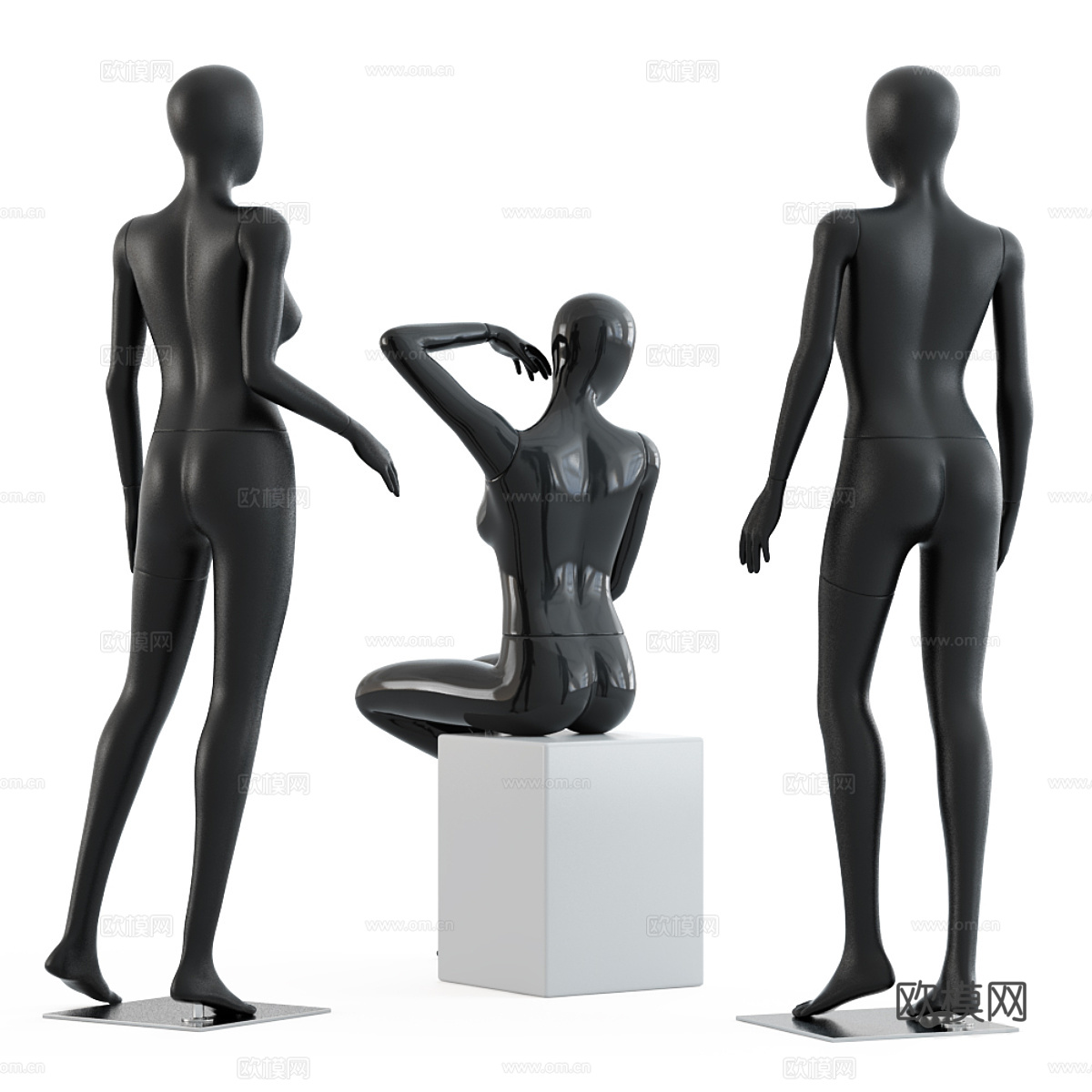 现代服装店人物模特3d模型