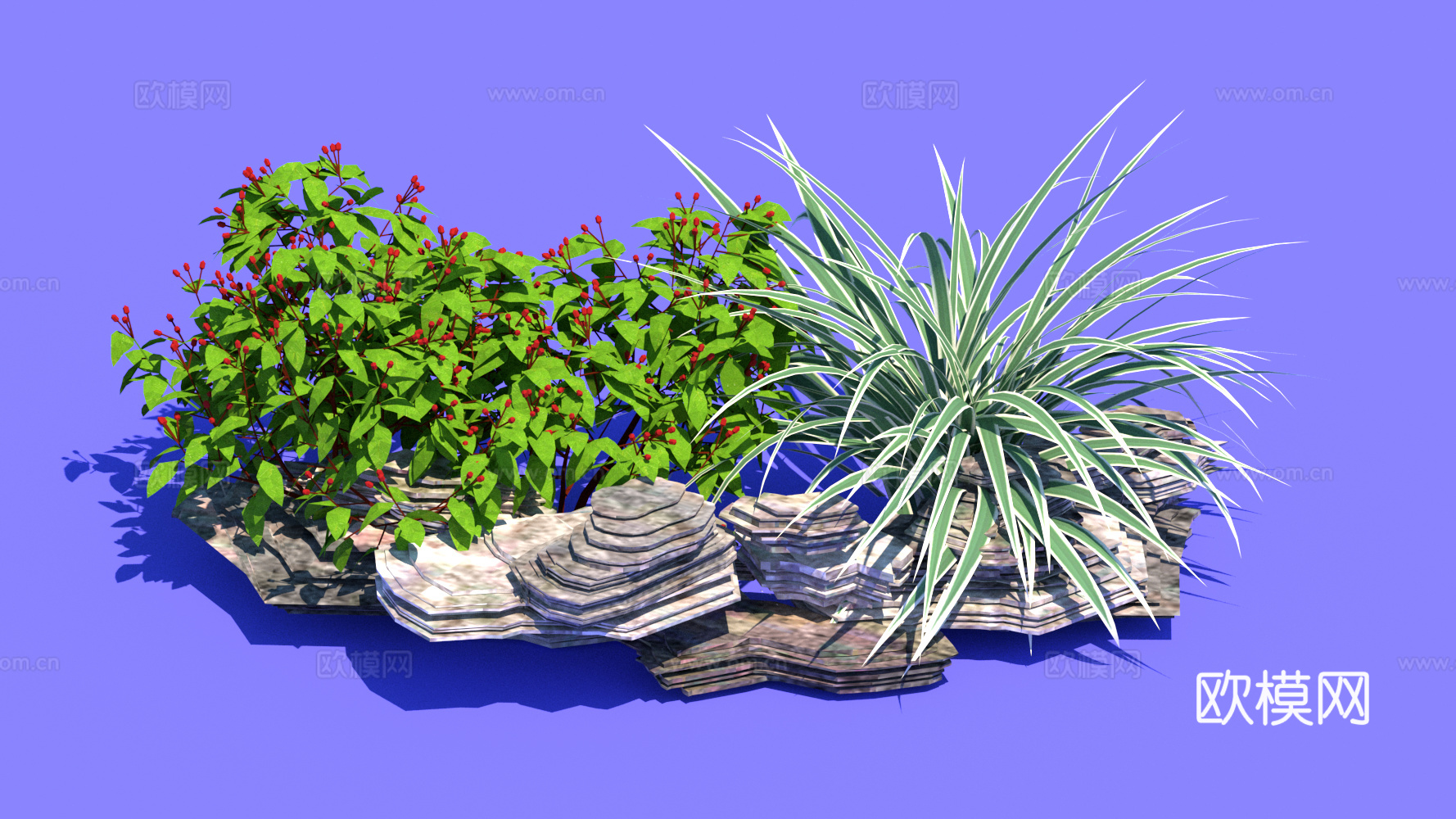 景观植物 花草灌木su模型下载
