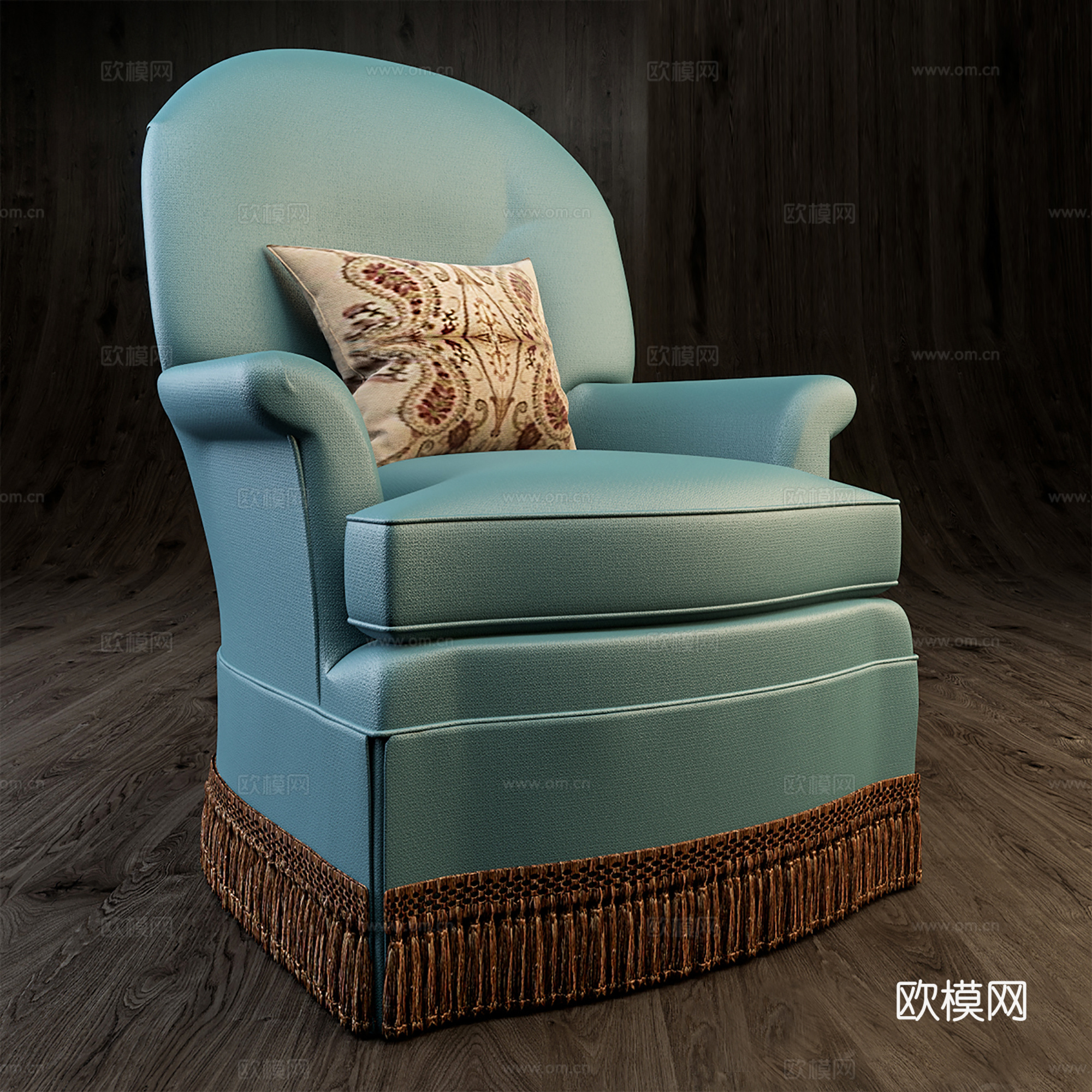 欧式单人沙发 皮革沙发 休闲沙发3d模型