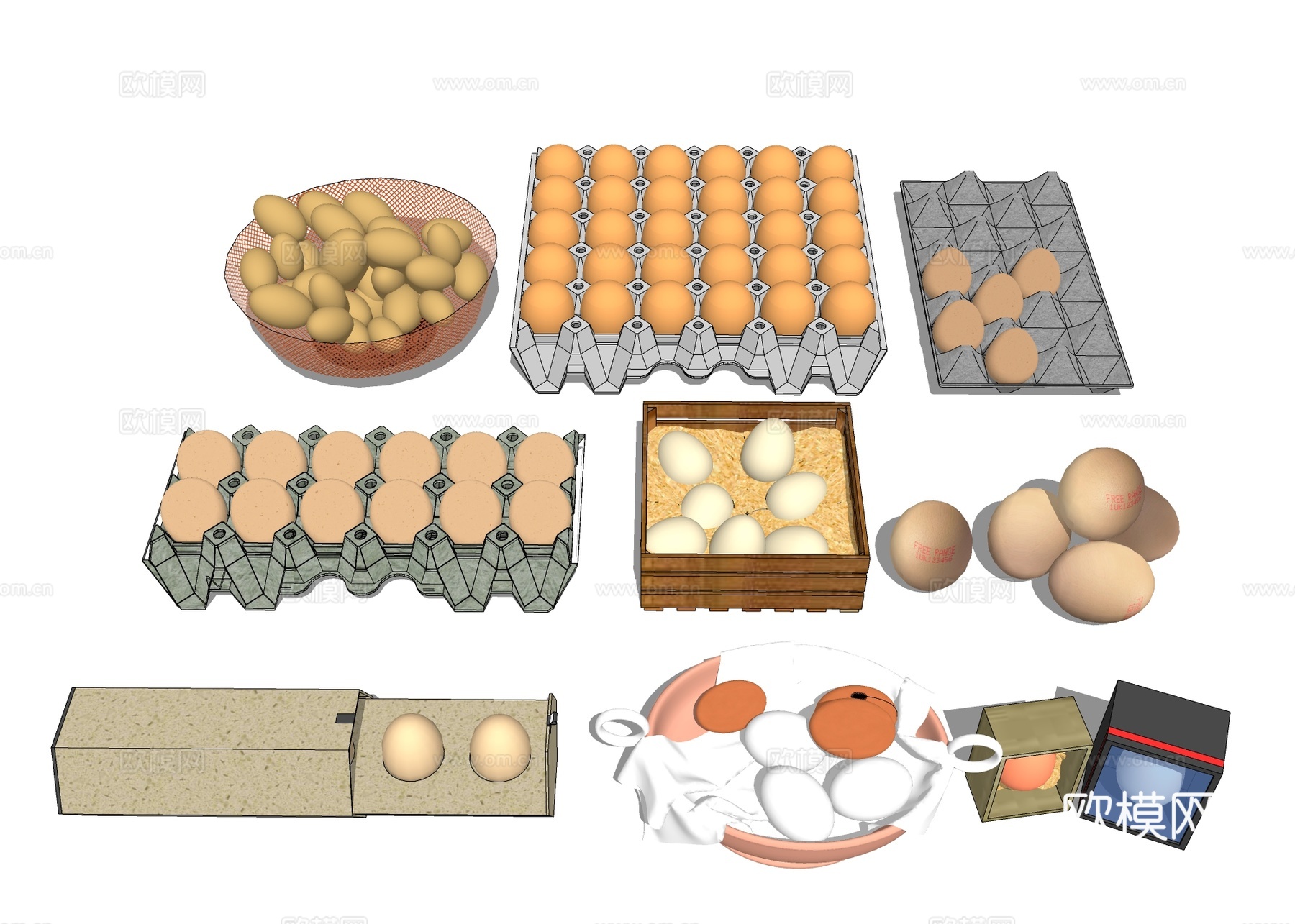 鸡蛋食物su模型下载