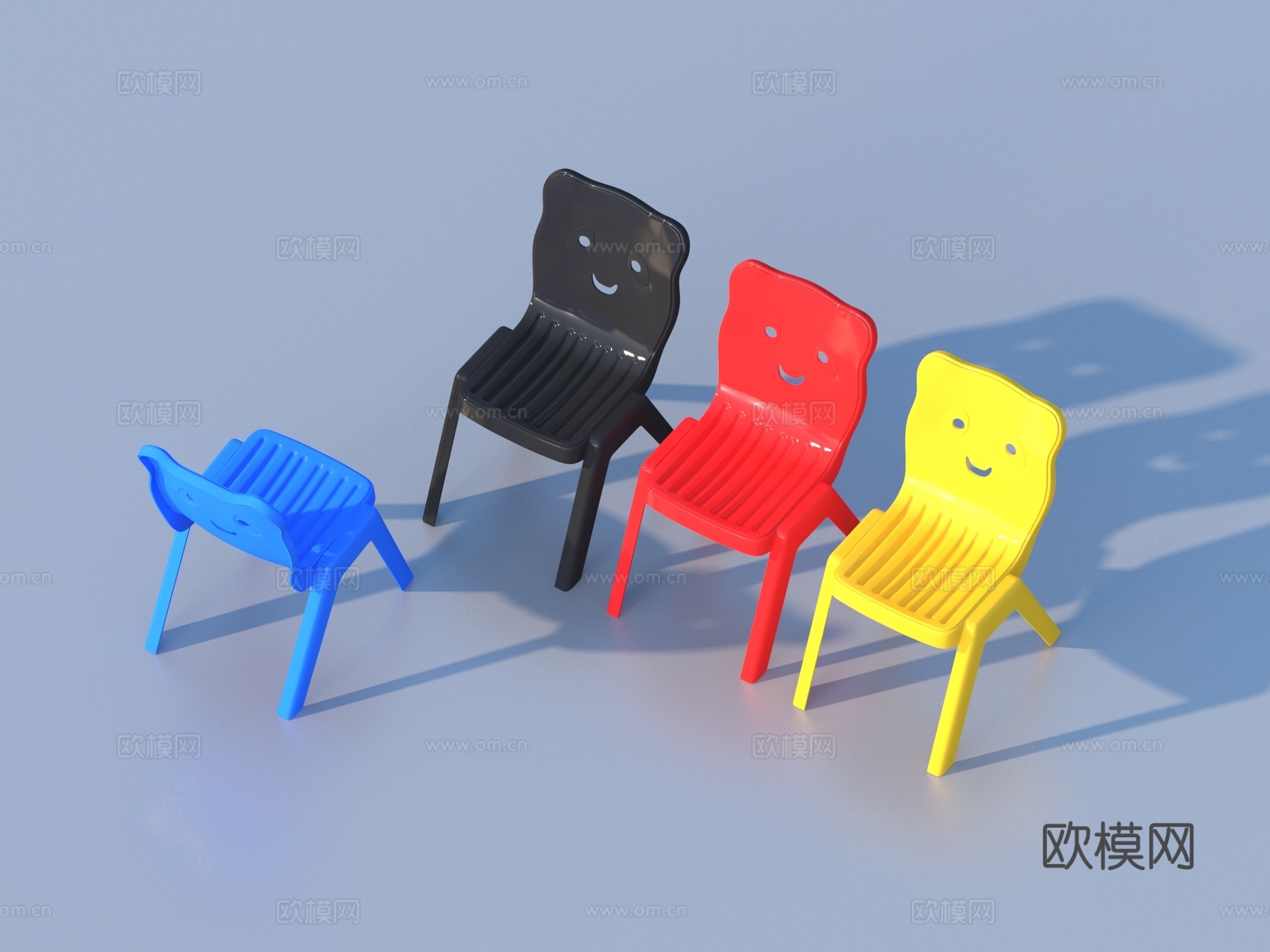 凳子 塑料凳3d模型