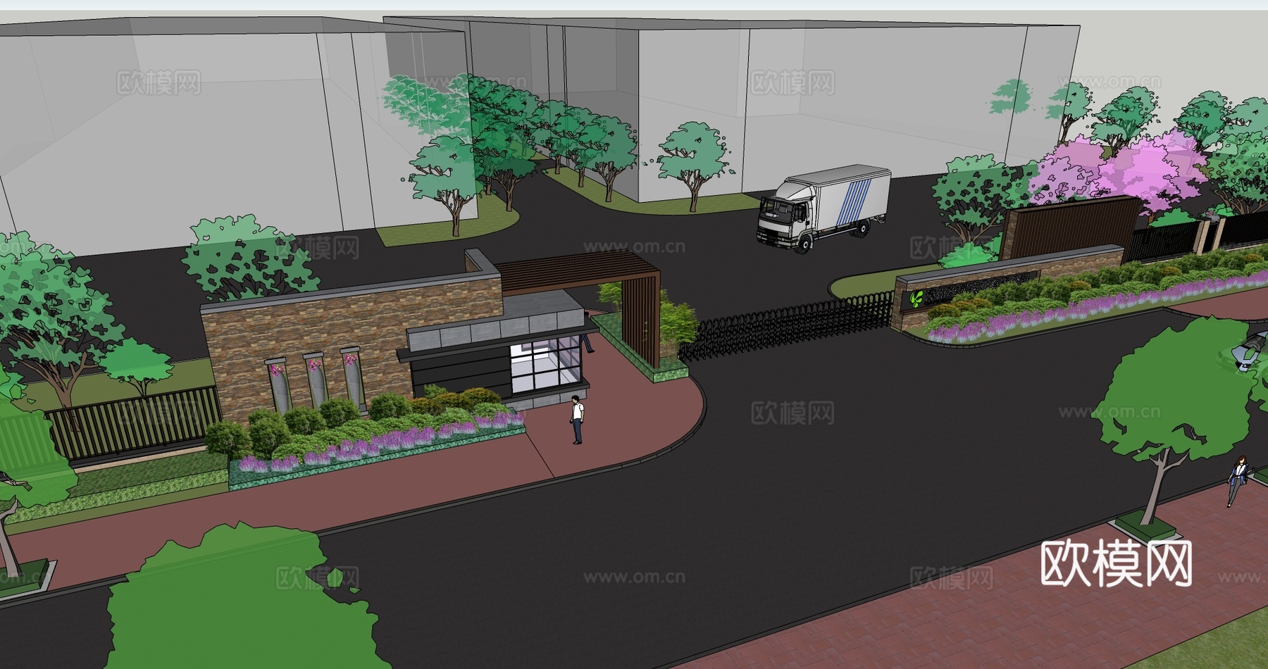 现代工业遗址 废弃工厂 厂房仓库改造 创意工业园区 文创公园 商业广场景观su模型下载