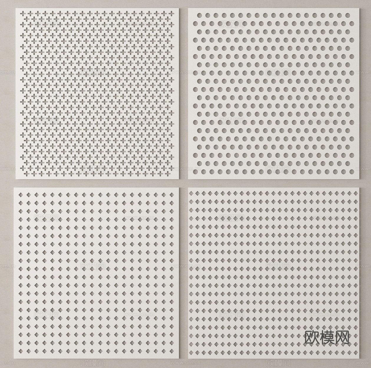 透光铝板 穿孔板 冲孔板 铝扣板3d模型