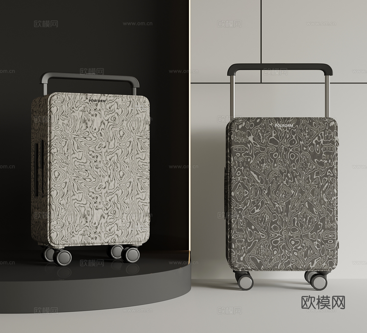 现代行李箱3d模型