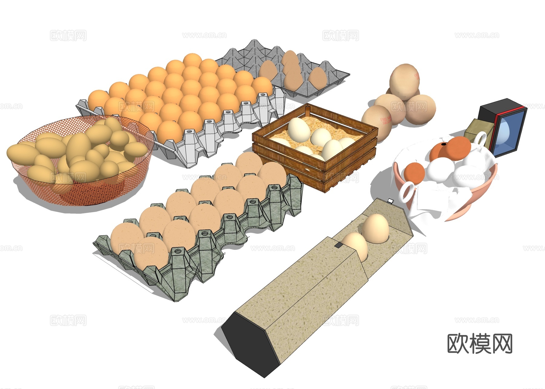 鸡蛋食物su模型下载