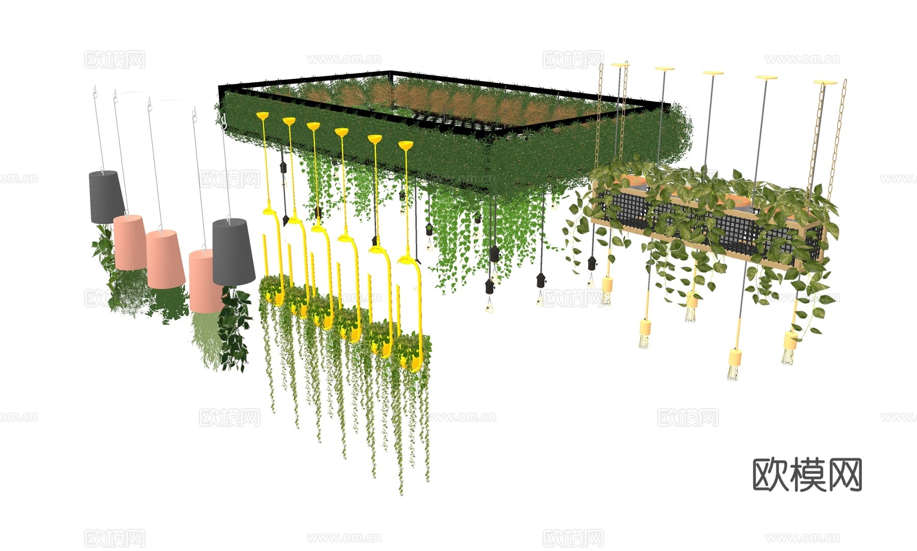 绿植吊灯 餐厅吊灯su模型下载