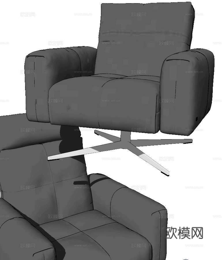 现代单人沙发su模型