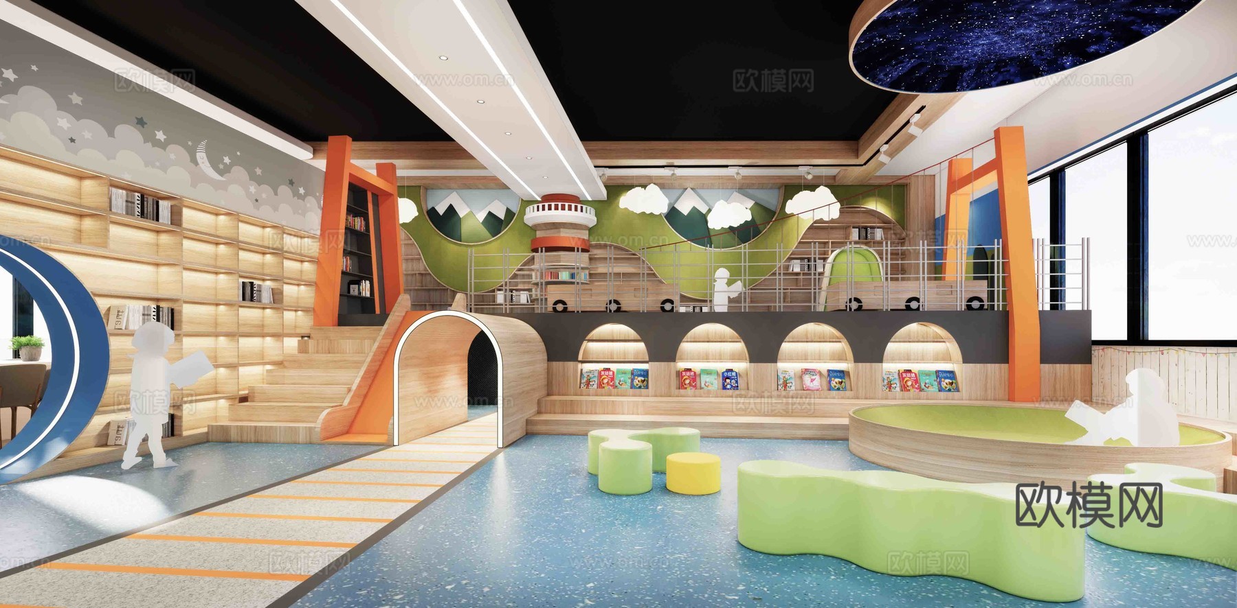 幼儿园阅览室su模型下载