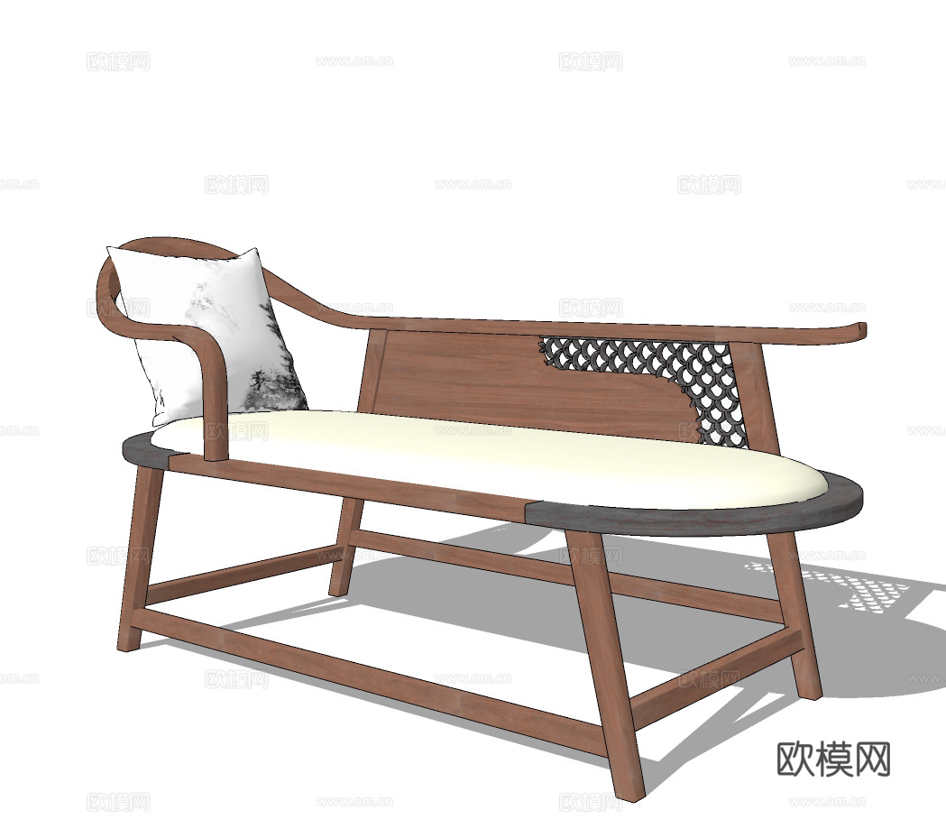 新中式贵妃椅su模型下载