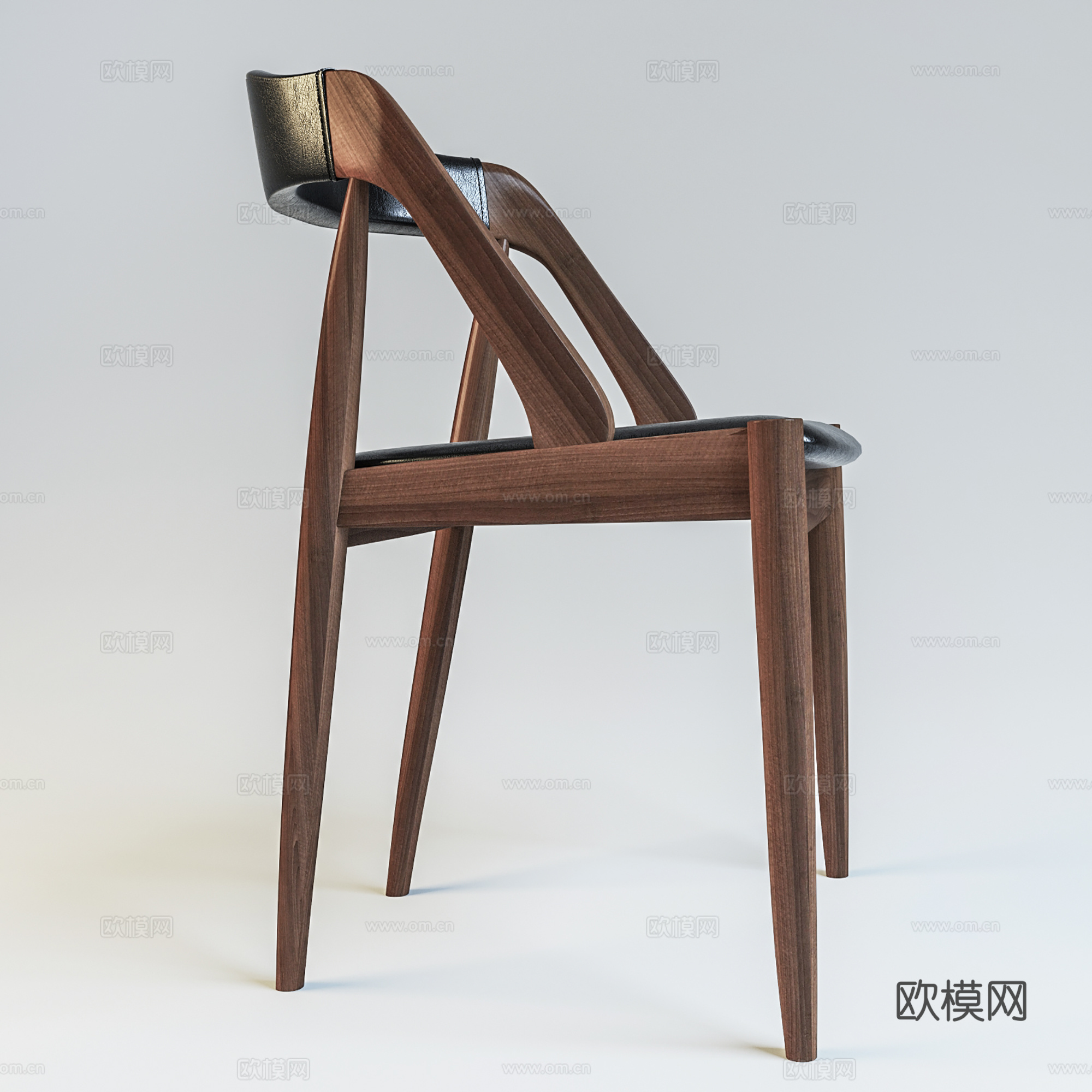中古风休闲椅 木椅 餐椅 单椅3d模型