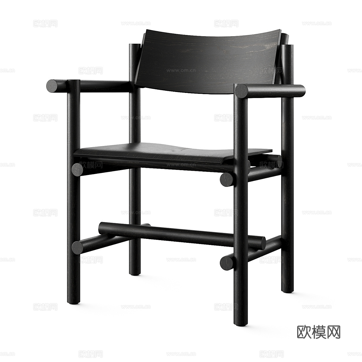 新中式木质椅子3d模型