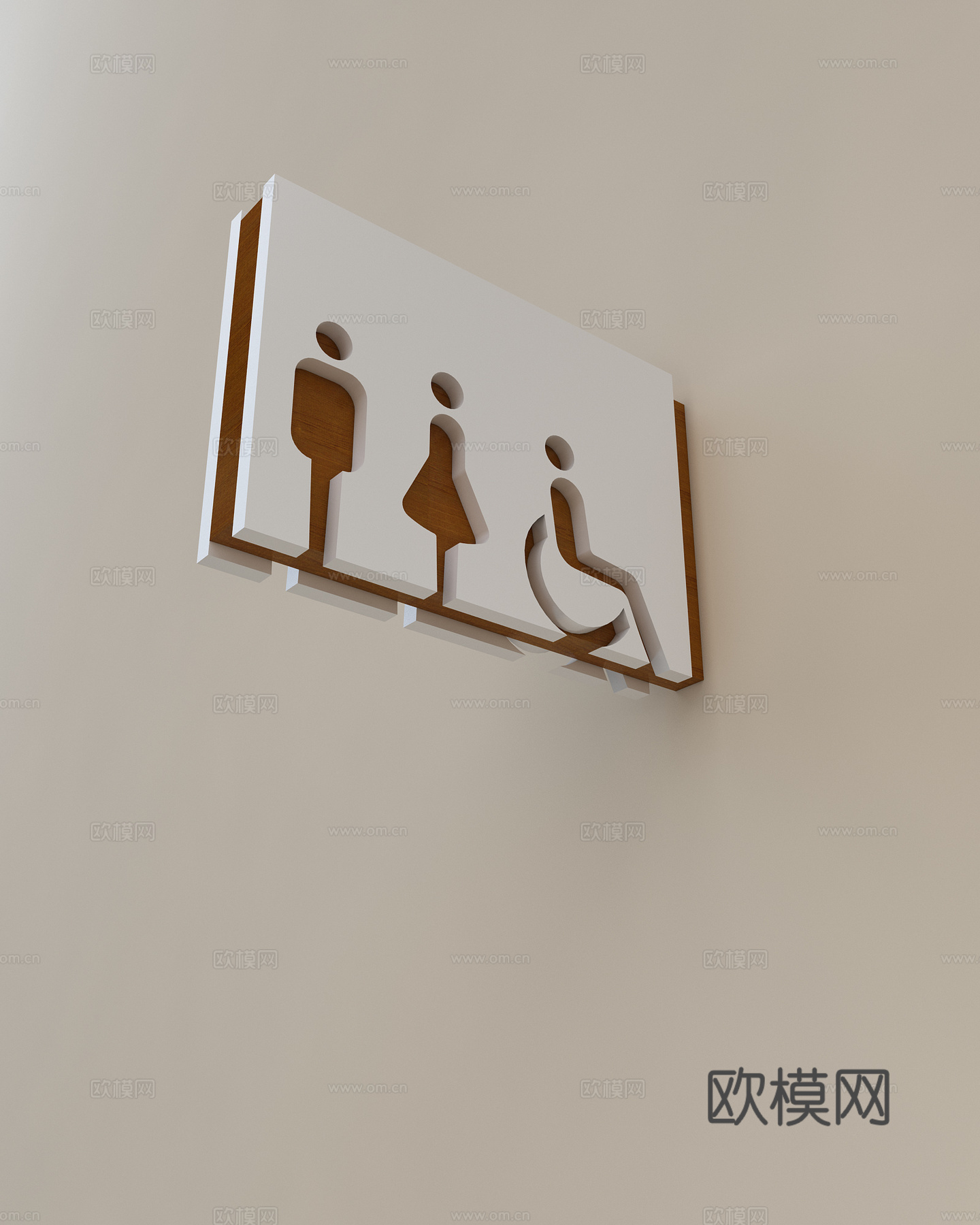 现代导视牌精神堡垒科室牌3d模型