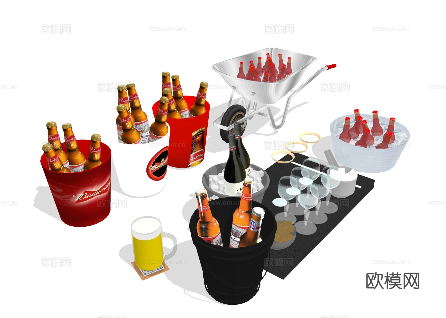 酒桶 冰桶su模型下载
