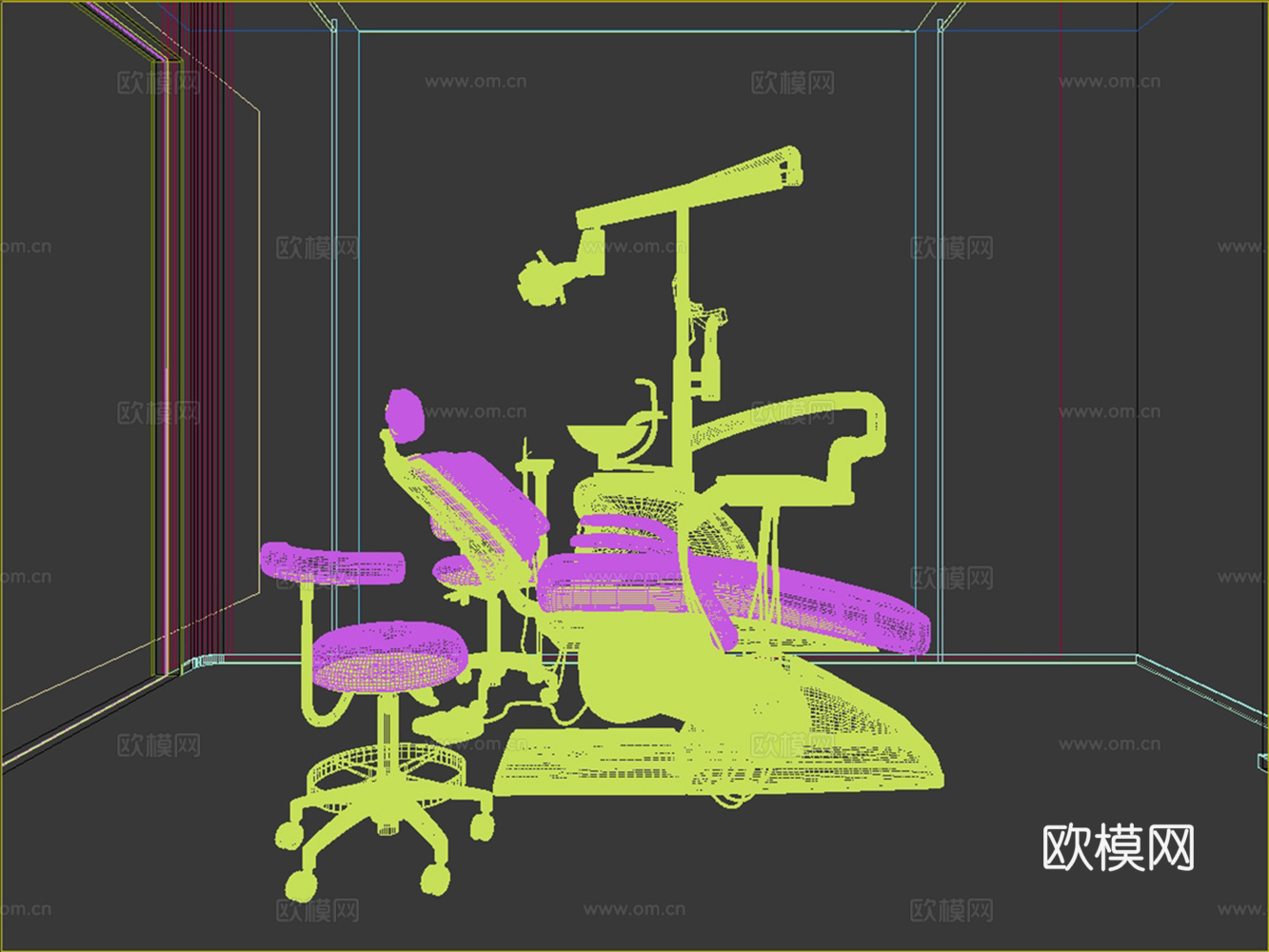 现代牙椅 牙科诊所牙椅 口腔门诊牙椅3d模型