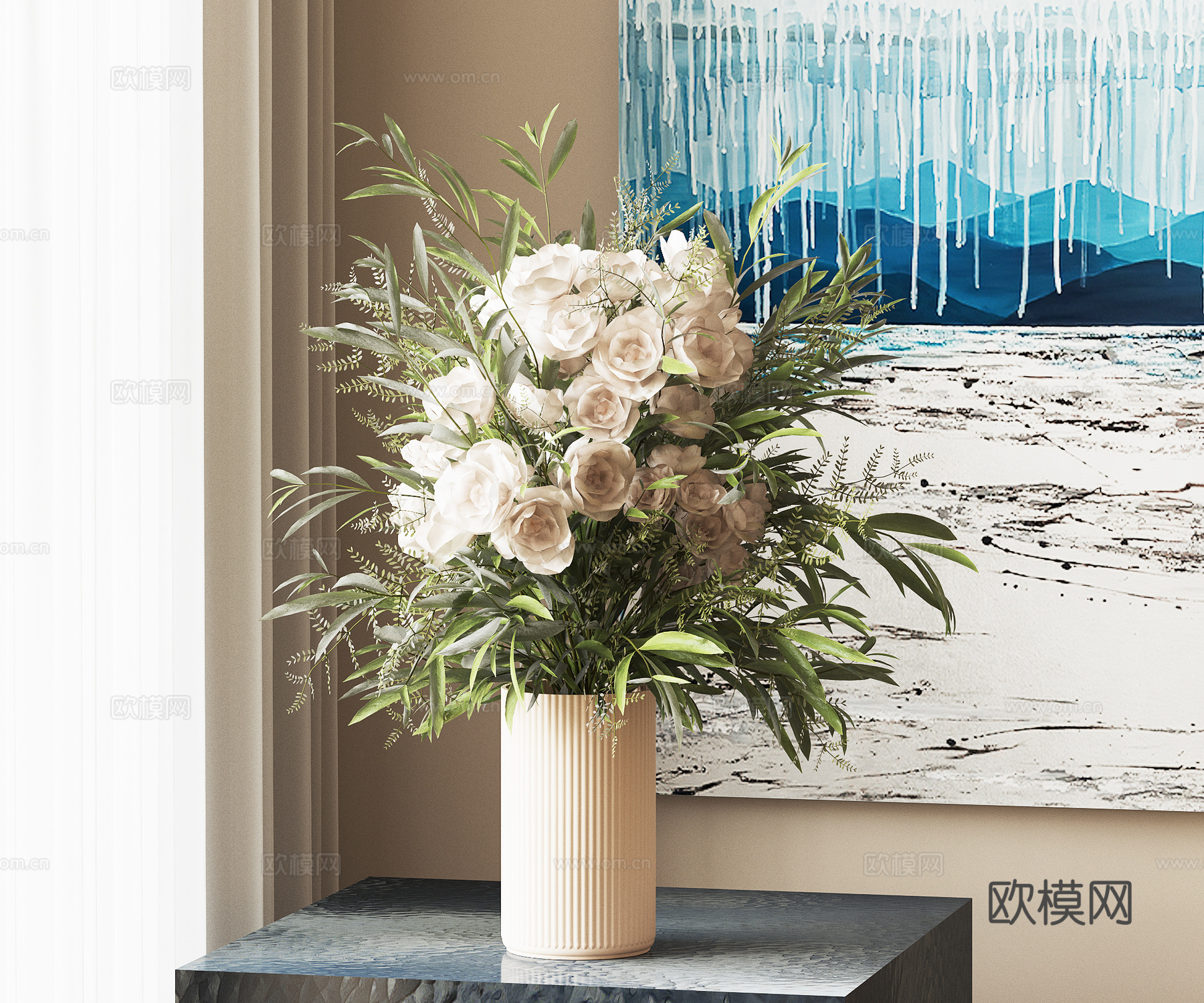 现代花卉摆件  花瓶花艺 鲜花 装饰画 花卉花艺3d模型