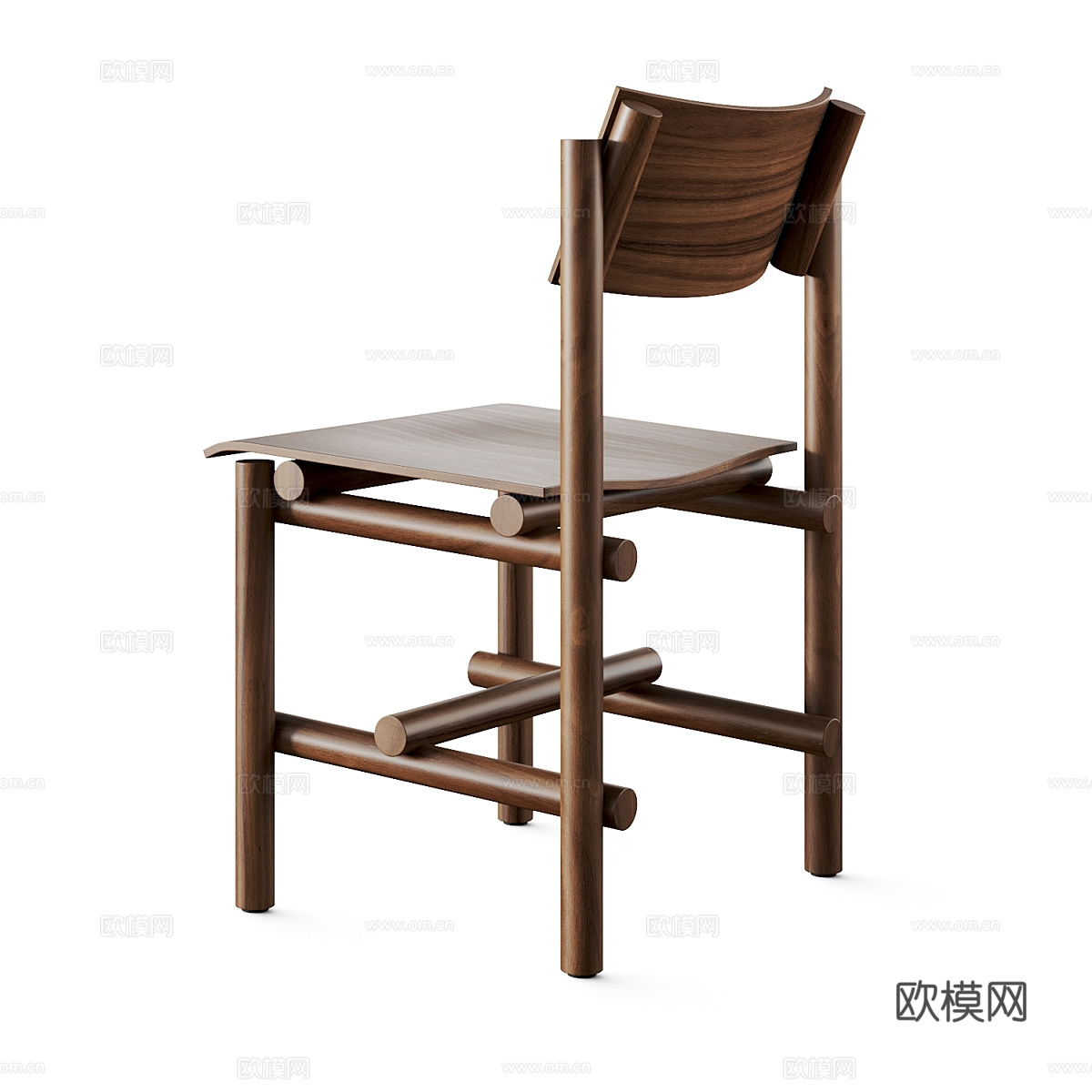 新中式木质椅子3d模型