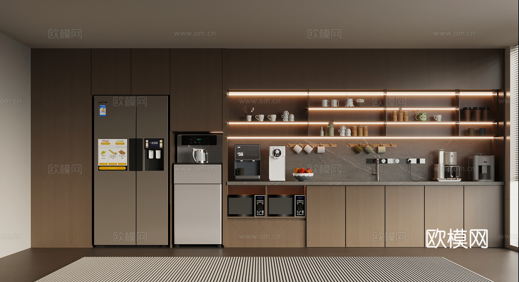 现代意式茶水间 茶水柜3d模型