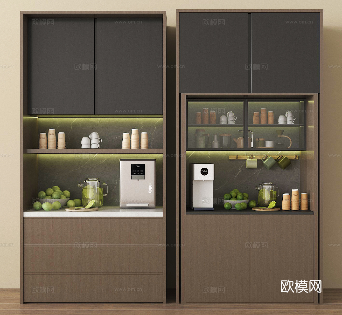 餐边柜 橱柜 茶水柜su模型