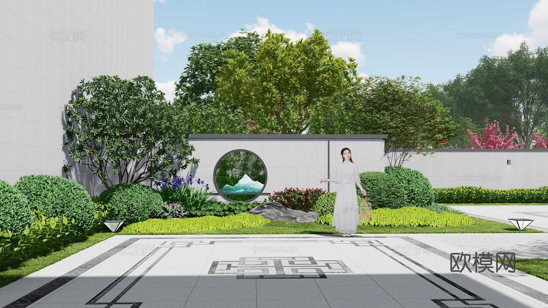 农村自建房 别墅花园 菜园su模型下载