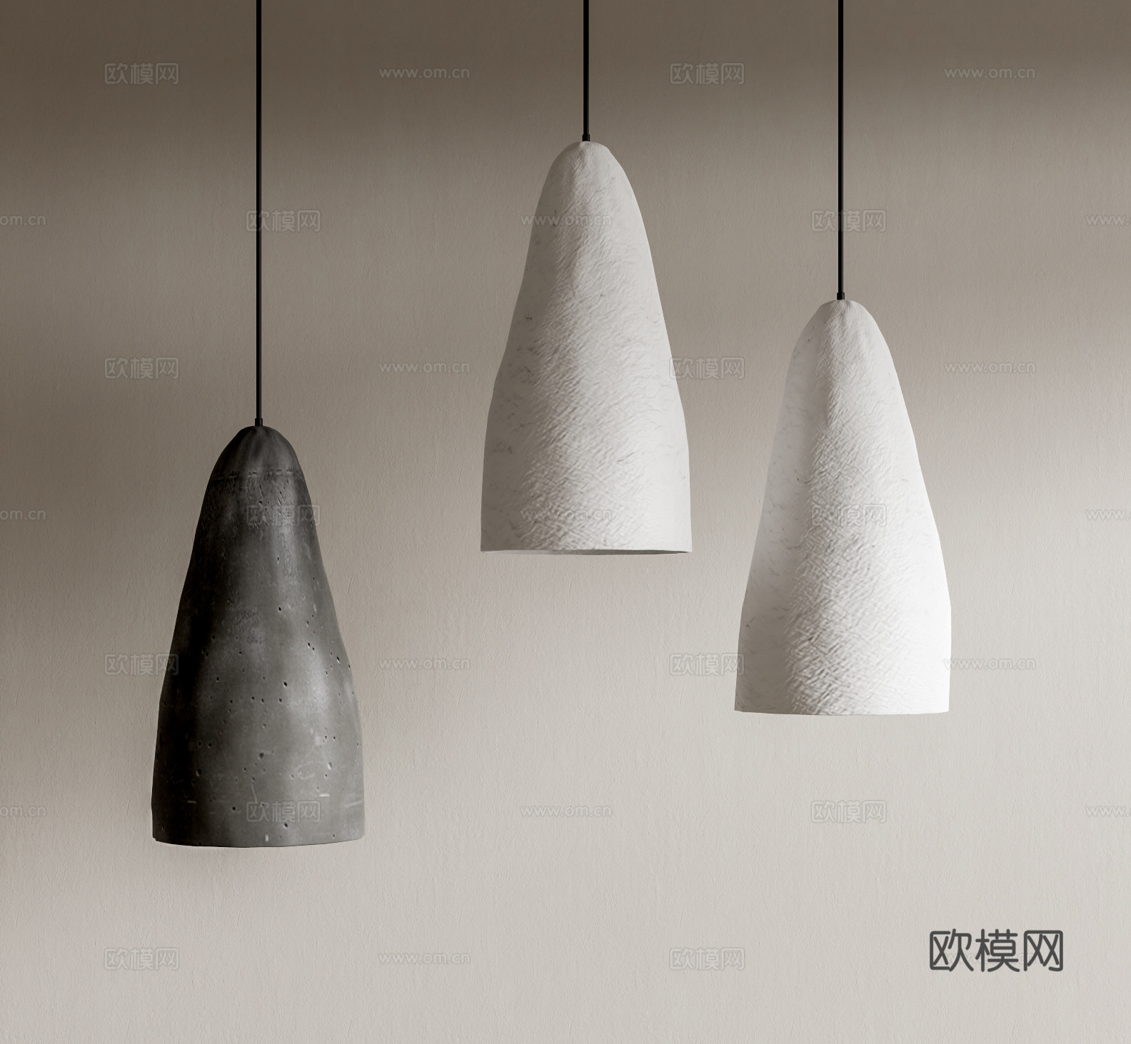 侘寂风吊灯su模型