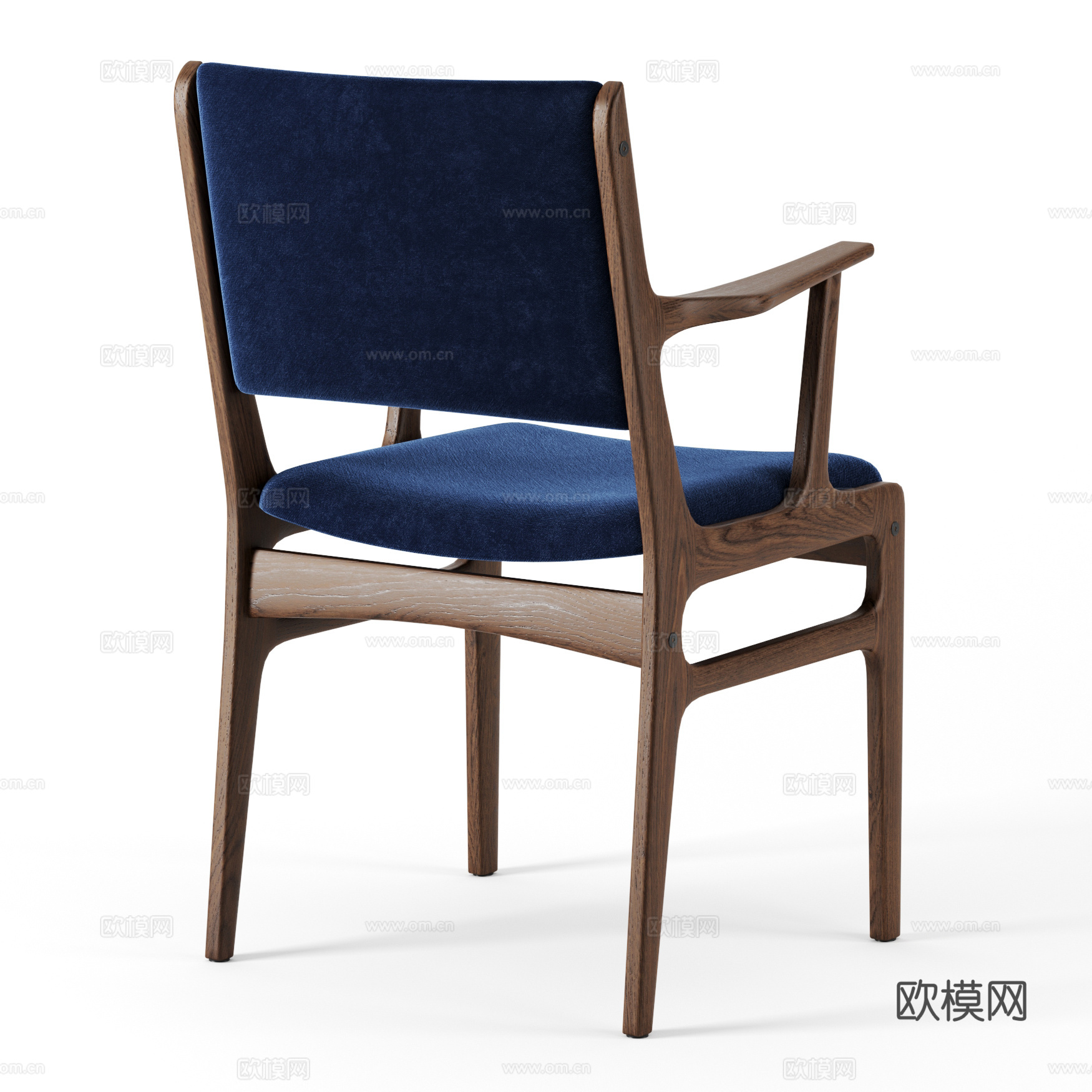 新中式布艺木质椅子3d模型