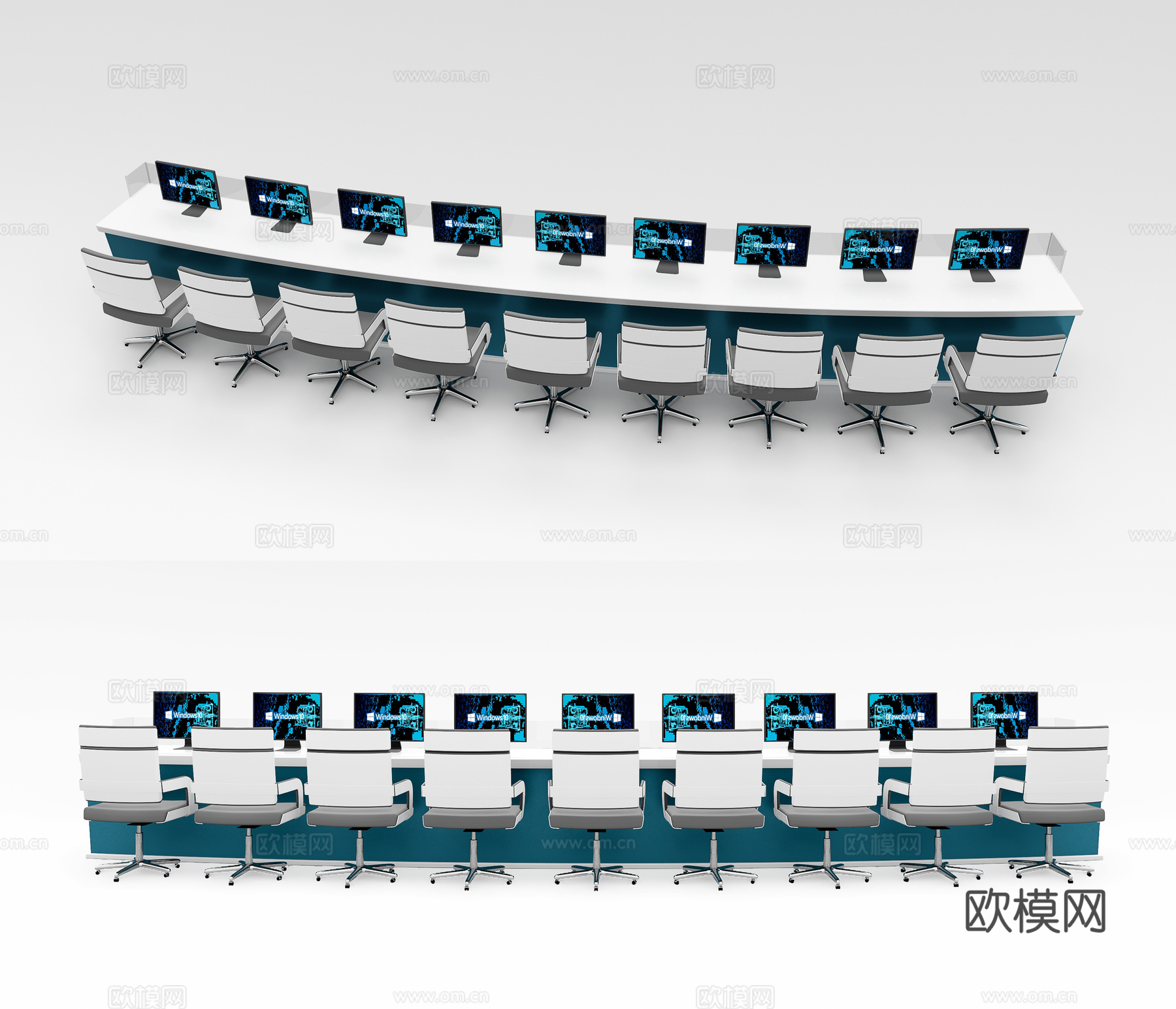 现代指挥控制台 电脑桌su模型下载