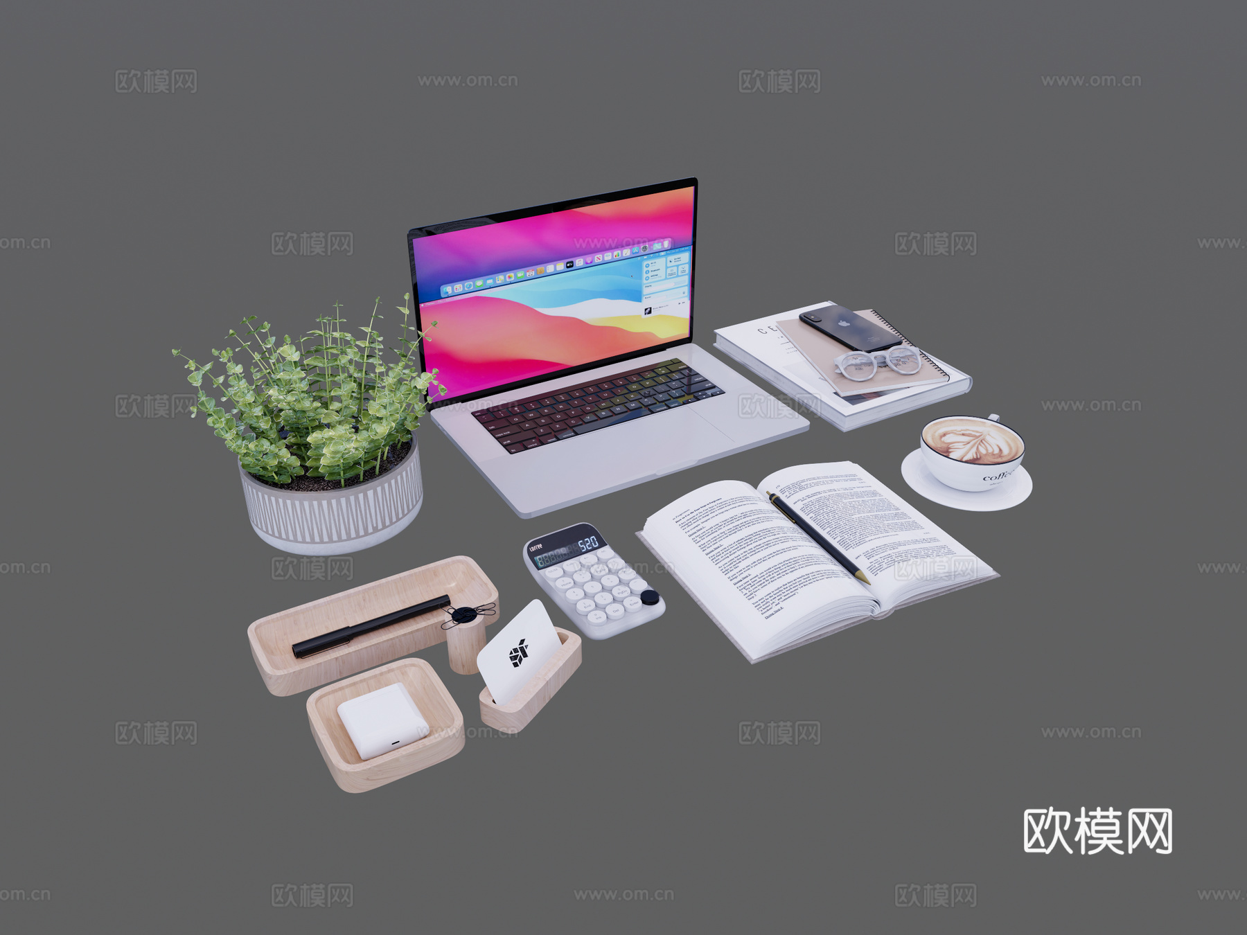 桌面摆件 办公用品su模型下载