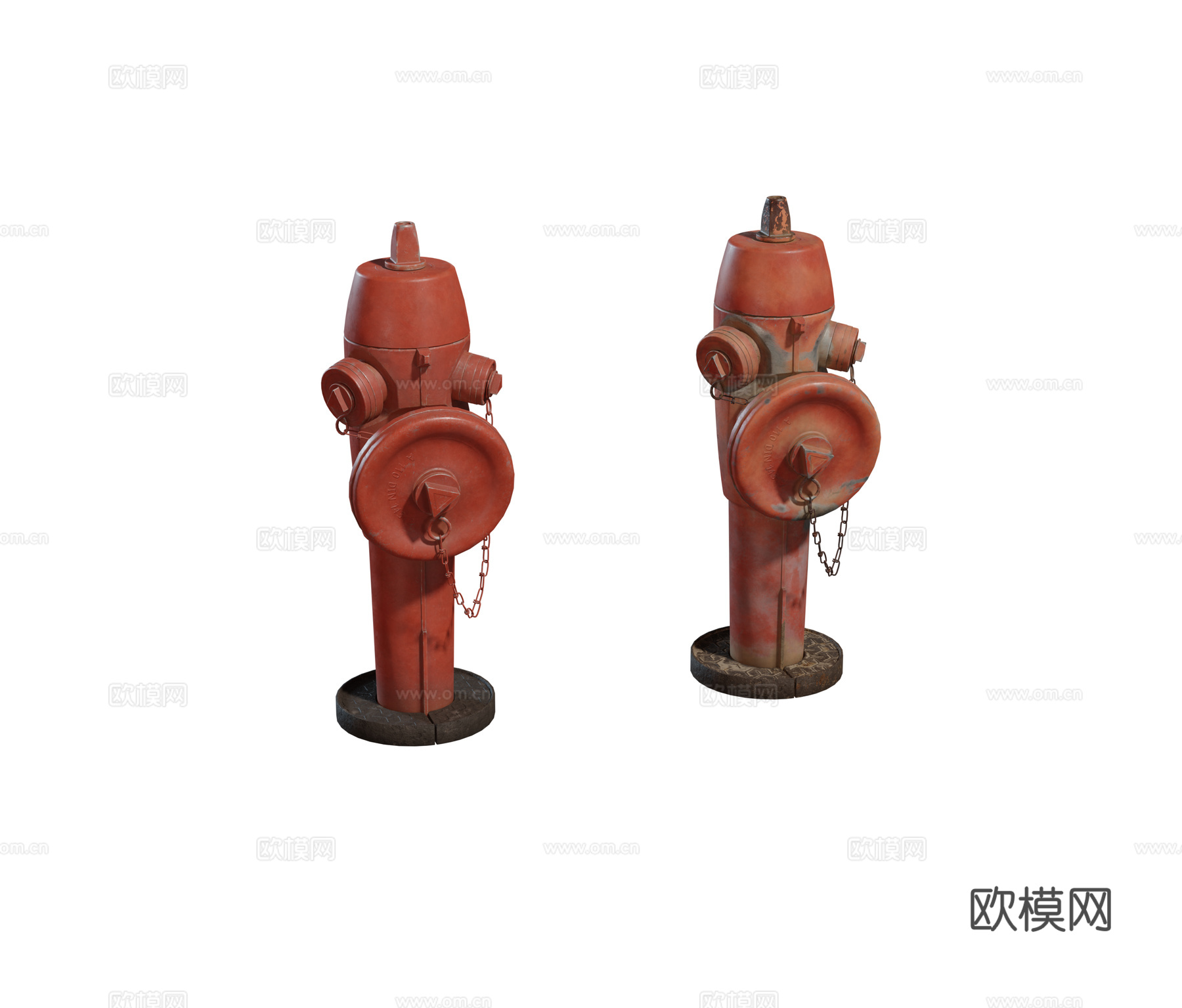 现代金属消防栓 出水口 道路建筑消防救援出水口组合3d模型