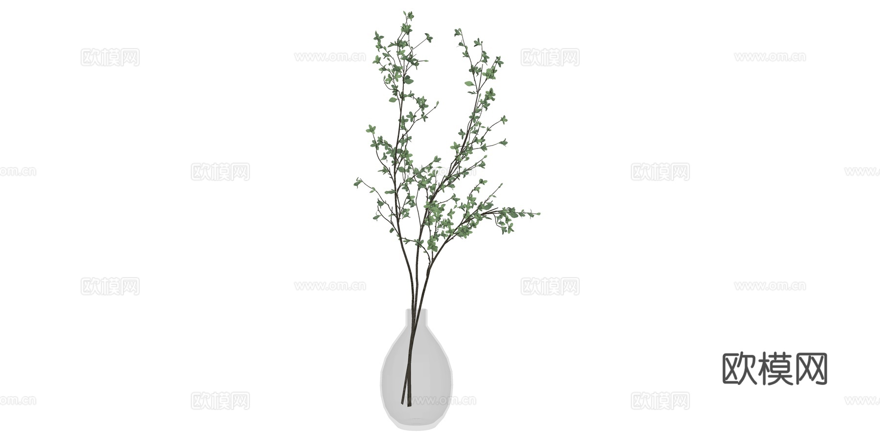 花瓶 插花 盆景su模型下载