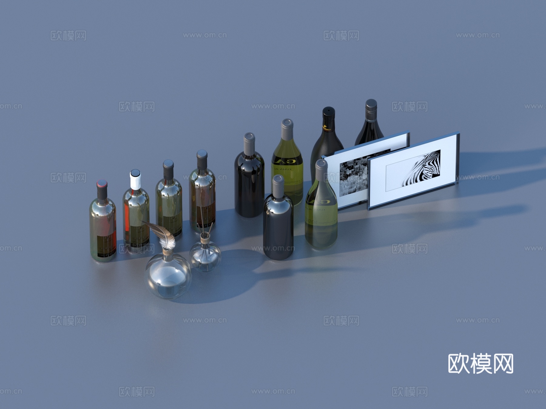 酒水 酒瓶 红酒 洋酒 酒具3d模型
